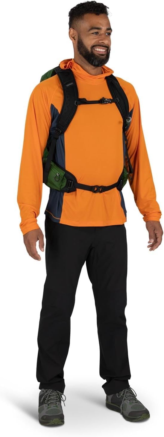 Osprey Talon 22L Men's Hiking Backpack with Adjustable Hipbelt - Lightweight Daypack for Outdoor Adventures, Green Belt/Black, L/XL - Perfect for Day Hikes, Camping & Travel