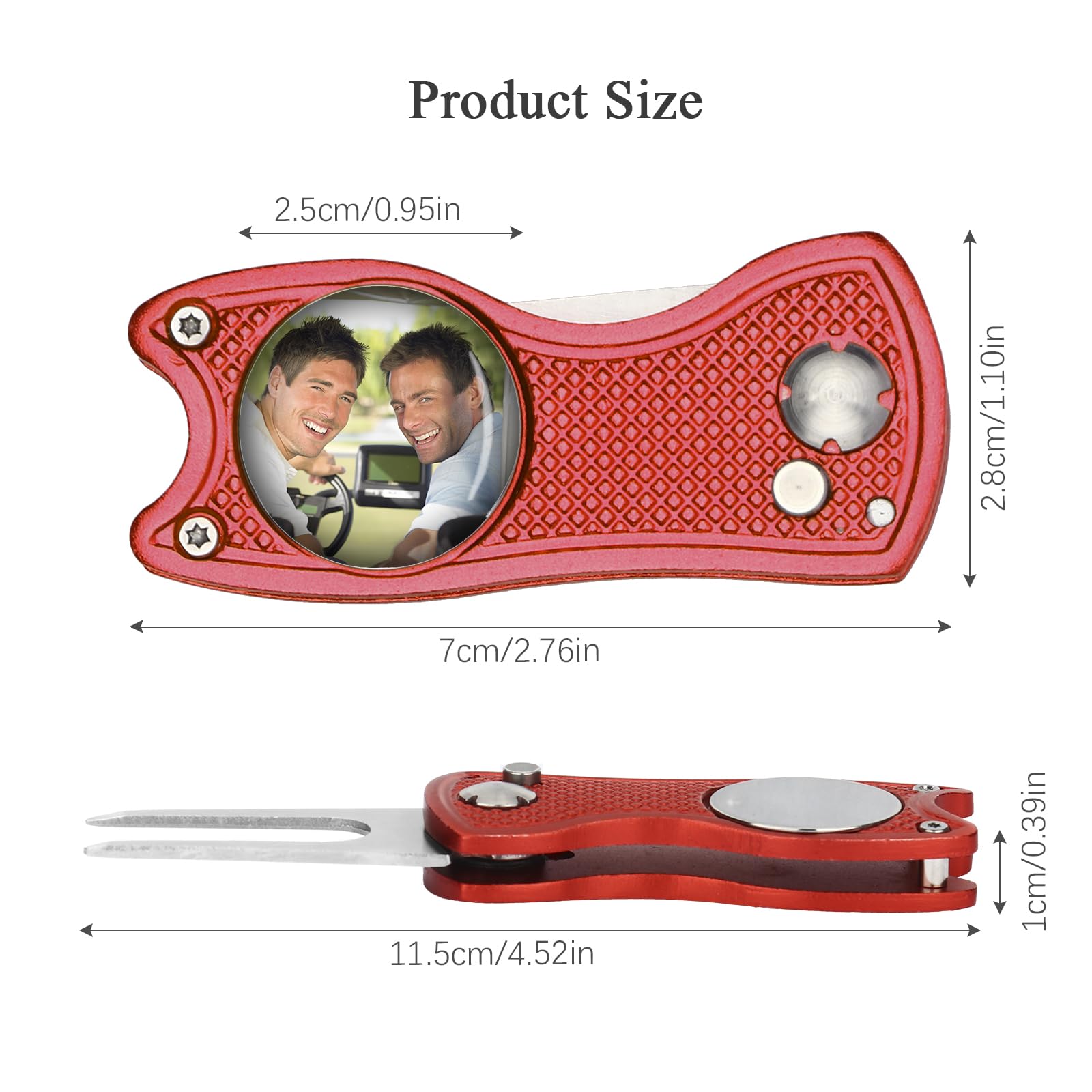 Custom Personalized Photo Golf Divot Tool - Engraved Logo Golf Ball Marker & Repair Tool for Men & Women - Perfect Gift for Golf Lovers (Ideal for Tournaments, Practice & Course Play)