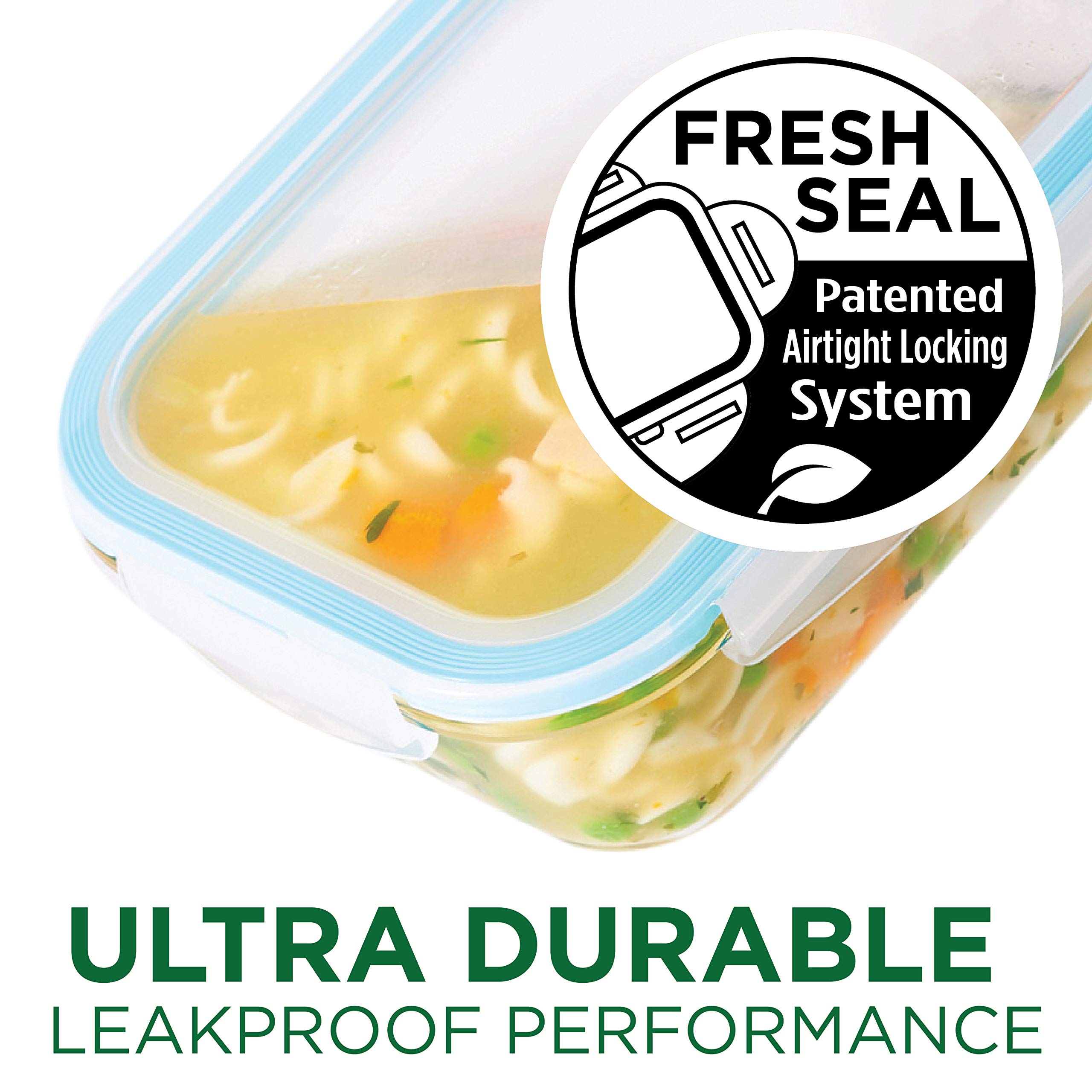 Lock & Lock Purely Better 14 oz Clear Glass Food Storage Container with Airtight Lid - BPA-Free, Microwave & Dishwasher Safe - Perfect for Meal Prep, Leftovers & Pantry Organization