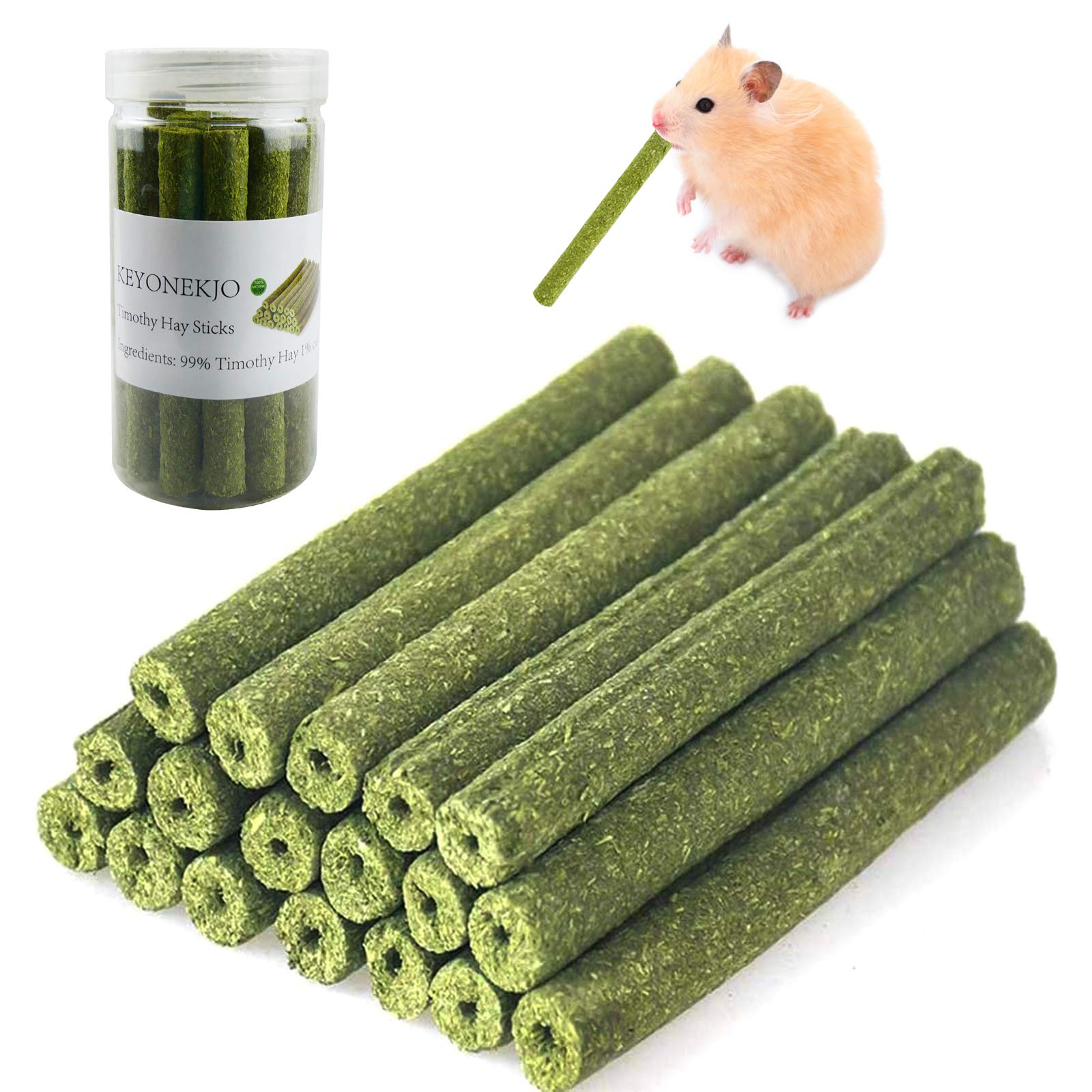 Premium Timothy Hay Sticks for Rabbits, Guinea Pigs, Hamsters & Chinchillas - Natural Chew Toys for Dental Health & Small Pet Treats - Perfect for Cage Enrichment & Teeth Grinding