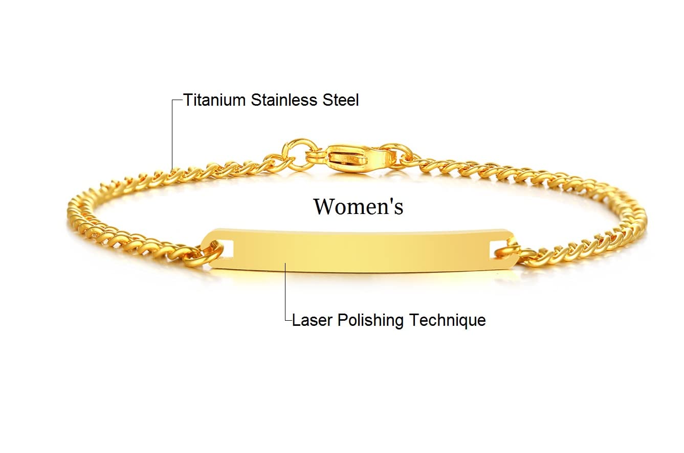Custom Engraved Stainless Steel Couple Bracelets Set - Matching Black & Gold Love Bracelets for Women & Men - Anniversary, Wedding, Valentine's Day Gift for Couples