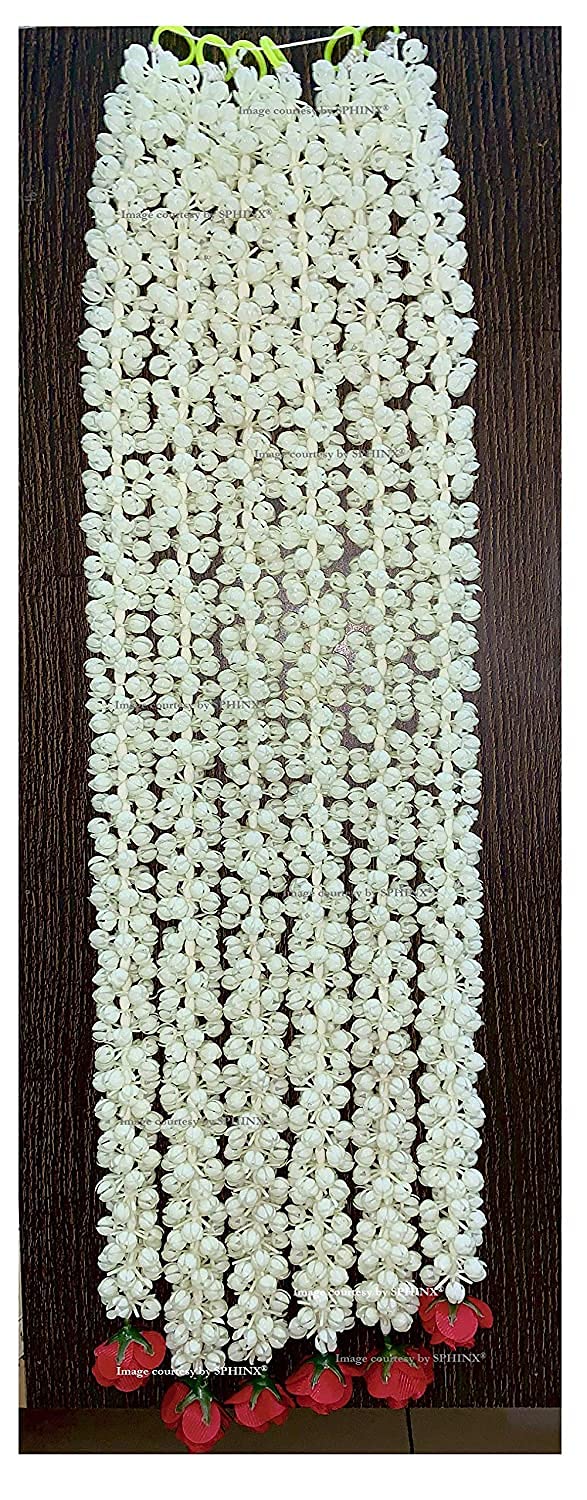 JGJ 129 Black Studded Bun & Artificial Jasmine Gajra Hair Accessories - 12 Inch Bridal Hair Combo for Women & Girls | Wedding, Party & Special Occasion Hairstyle Decorations