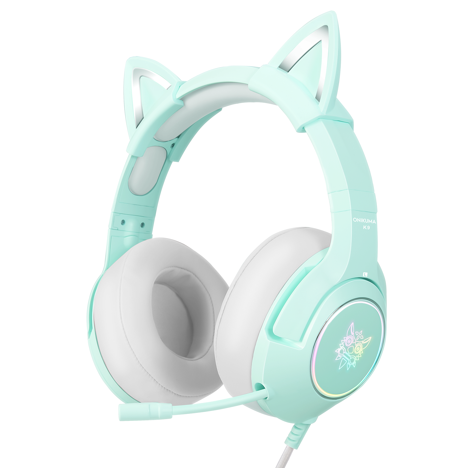 ONIKUMA K9 RGB Stereo Gaming Headset with Cat Ears - Noise Cancelling Mic, Comfortable Over-Ear Design for PS4, Xbox One, PC, Nintendo Switch - Perfect for Gaming, Streaming & Online Classes