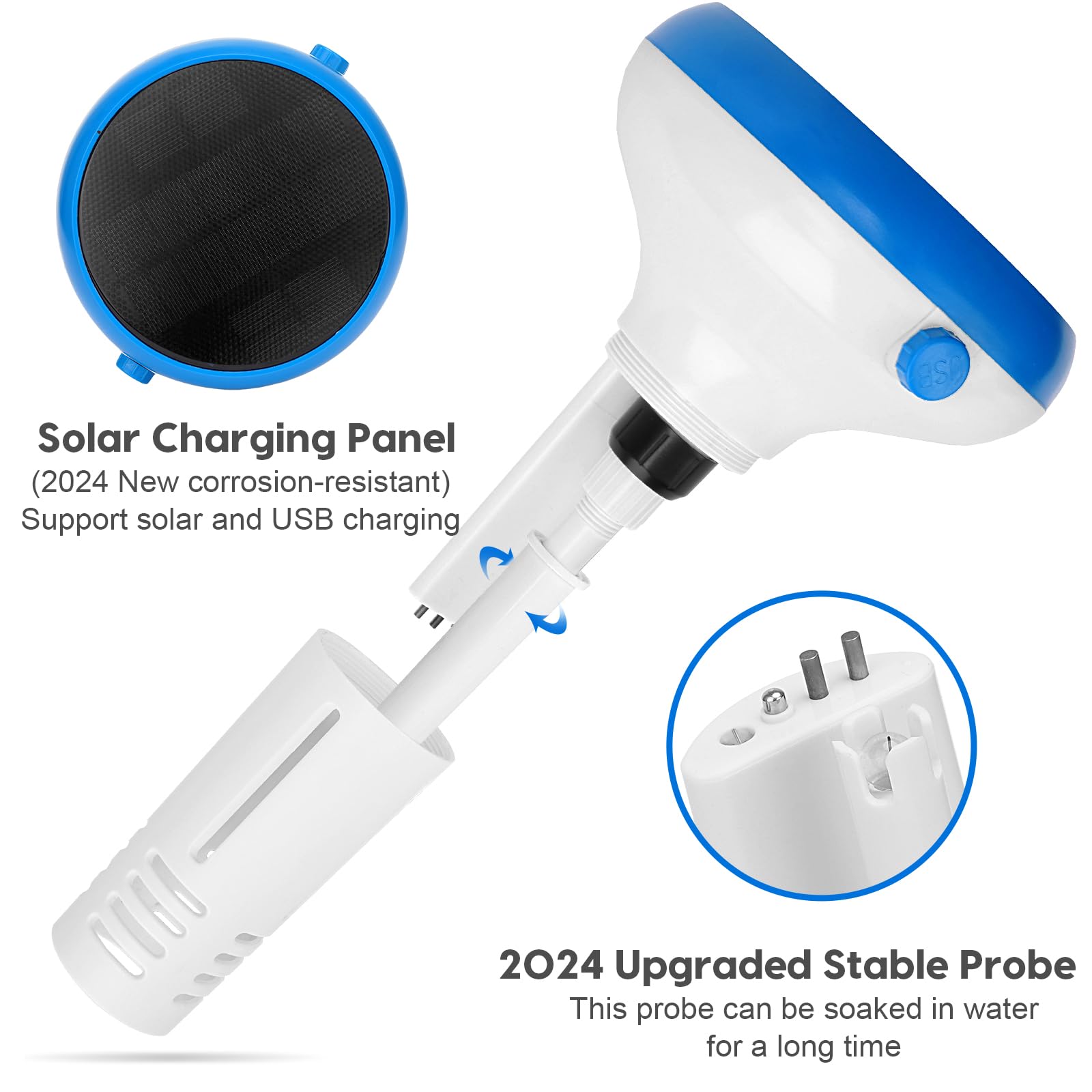 Smart 7-in-1 Pool Water Tester - Digital pH, Chlorine, Salinity, ORP, EC, TDS & Temperature Monitor for Swimming Pools, Saltwater Pools, Spas & Hot Tubs | Perfect for Inground & Above Ground Pool Maintenance