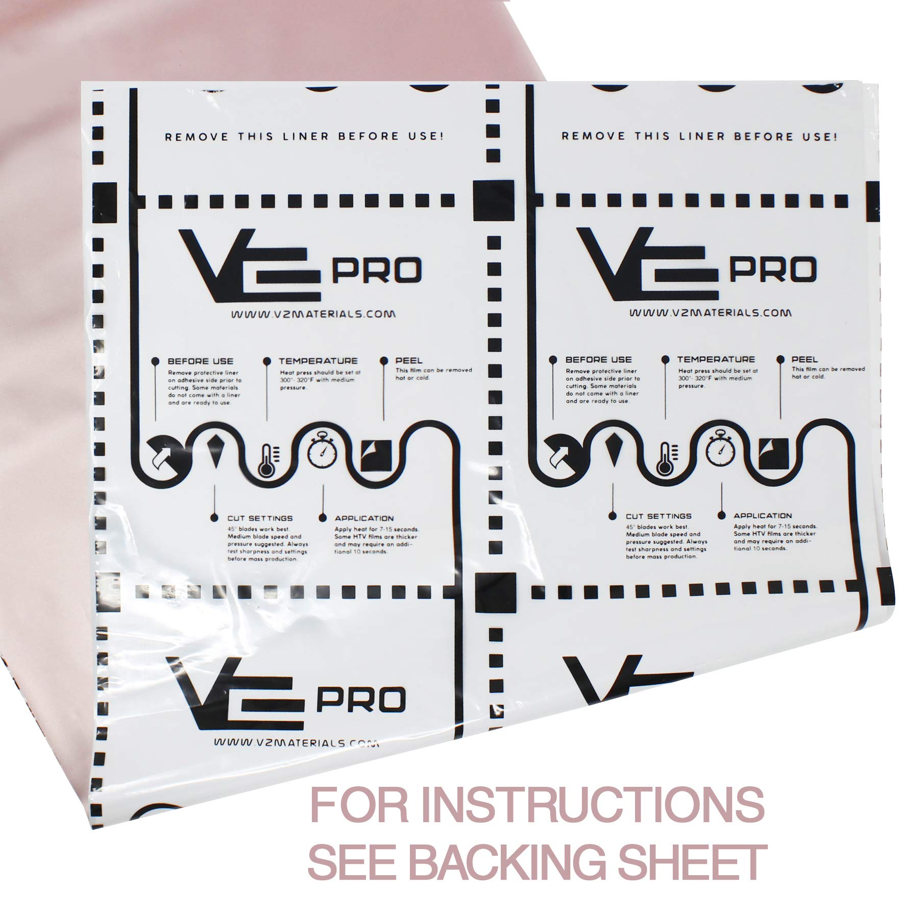 V2 Pro Heat Transfer Vinyl HTV Roll - Rose Gold 12