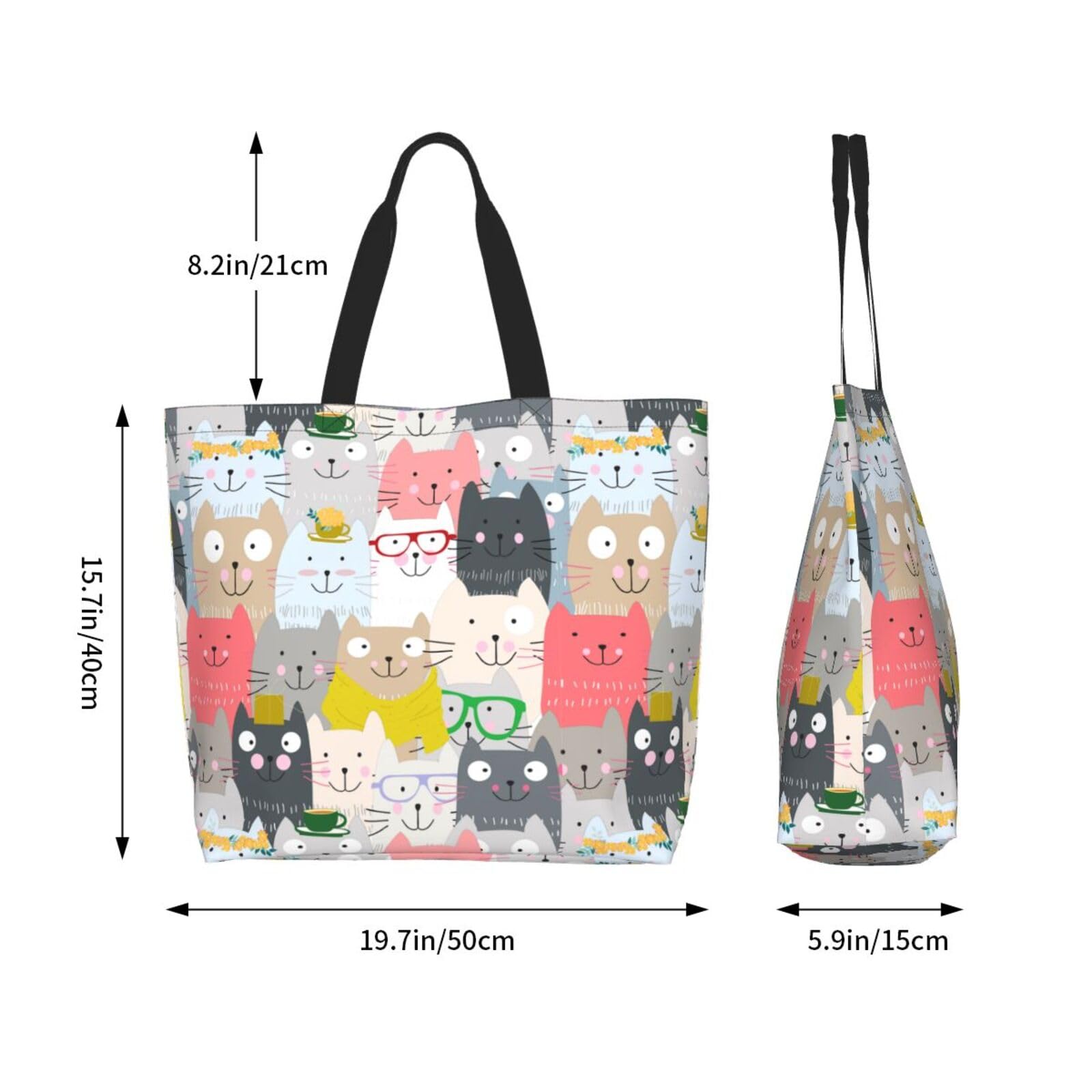 Stylish Large Tote Bag for Women - Durable Reusable Grocery & Beach Bag with Pockets - Funny Gift Idea for Mom, Friends - Perfect for Shopping, Travel, Picnics & Daily Use