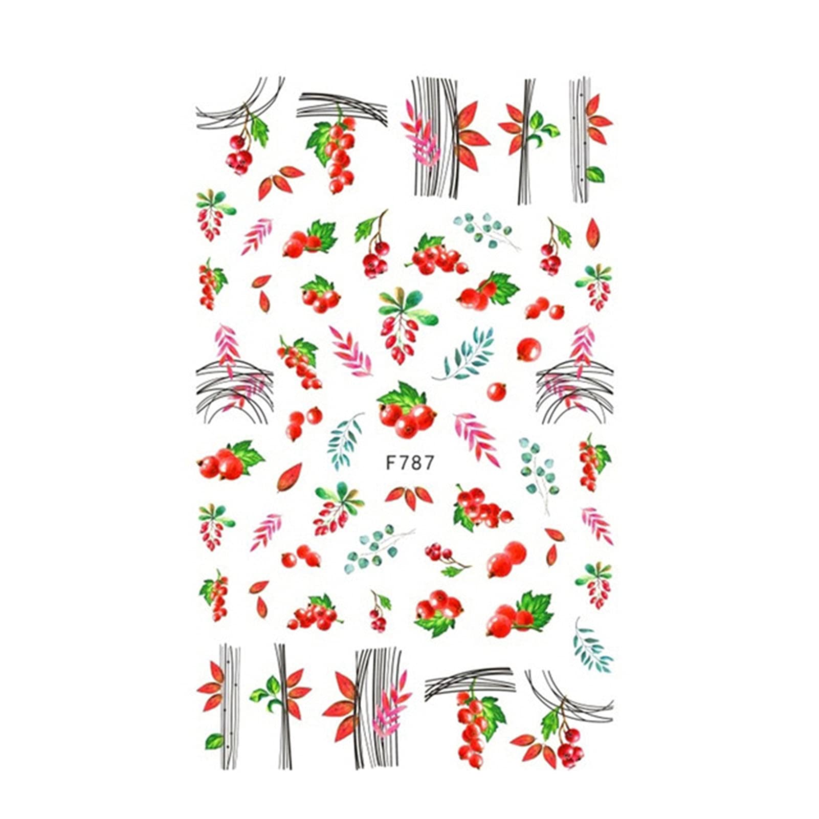 Autumn Maple Leaves Nail Art Transfer Stickers - 1 Sheet Manicure Decals for Women, Safe & Delicate Nail Salon Party Designs | Perfect for Fall Nails, Halloween, Thanksgiving & Holiday Manicures