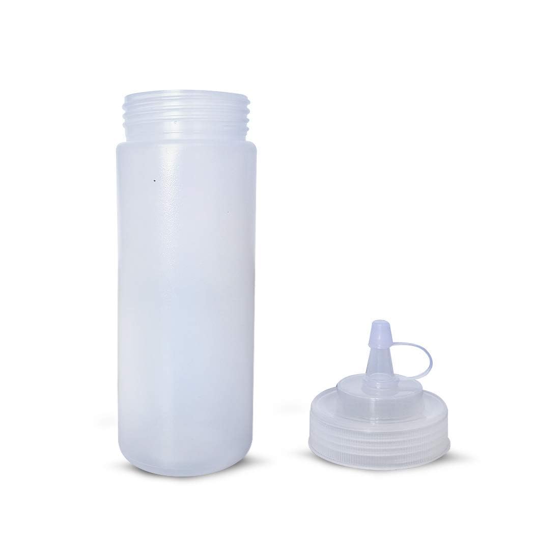GLIVE Plastic Bottle Condiment Dispenser - 360ml (12oz) Squeeze Bottle for Sauces, Oil, Ketchup, Mustard & Salad Dressing - Perfect for Kitchen, BBQ, Restaurants & Home Cooking