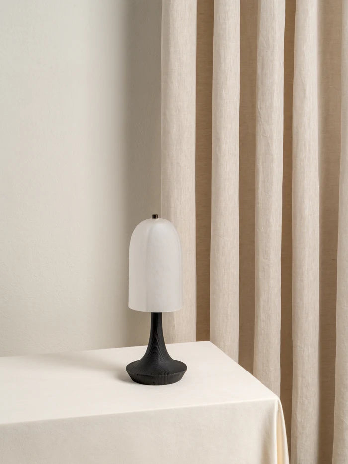 Ember Charred Wood Rechargeable Table Lamp - Modern USB Desk Light for Bedroom, Office & Living Room Decor - Stylish Ambient Lighting for Home & Workspace