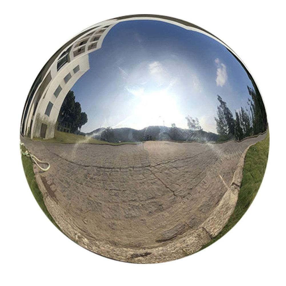 6 Inch Silver Stainless Steel Gazing Ball - Seamless Polished Reflective Garden Sphere Mirror for Outdoor Decor, Photography & Home Decoration | Perfect for Backyard, Patio and Landscape Design