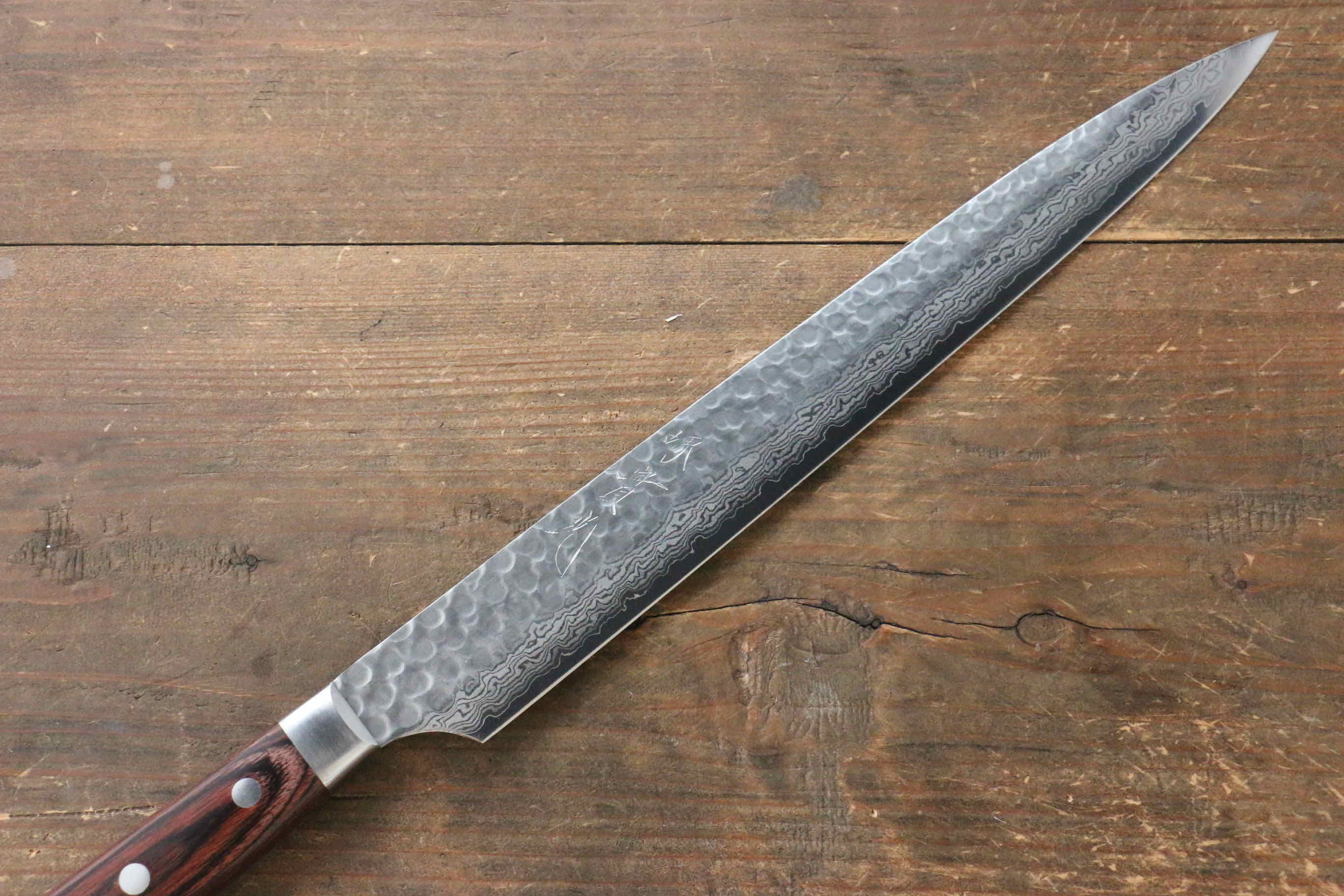 Premium Jikko VG10 17-Layer Yanagiba Sushi Knife 300mm - Japanese Mahogany Handle - Perfect for Sushi Chefs & Home Cooking Enthusiasts