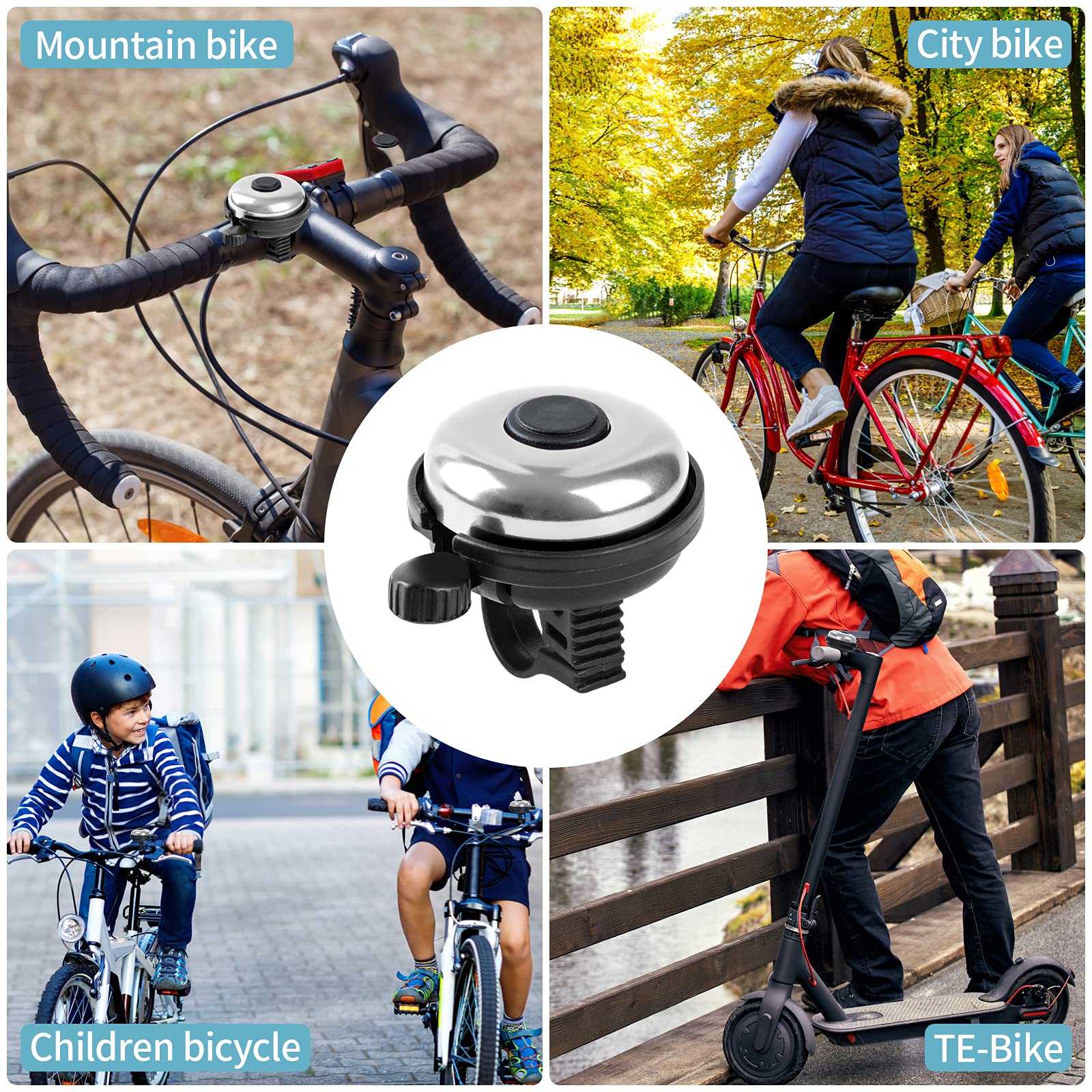 Vintage Bike Bell - Durable Aluminum Bicycle Bell with Loud & Clear Ringing Sound for Adults & Kids - Perfect for City Commuting, Mountain Biking & Cycling Safety