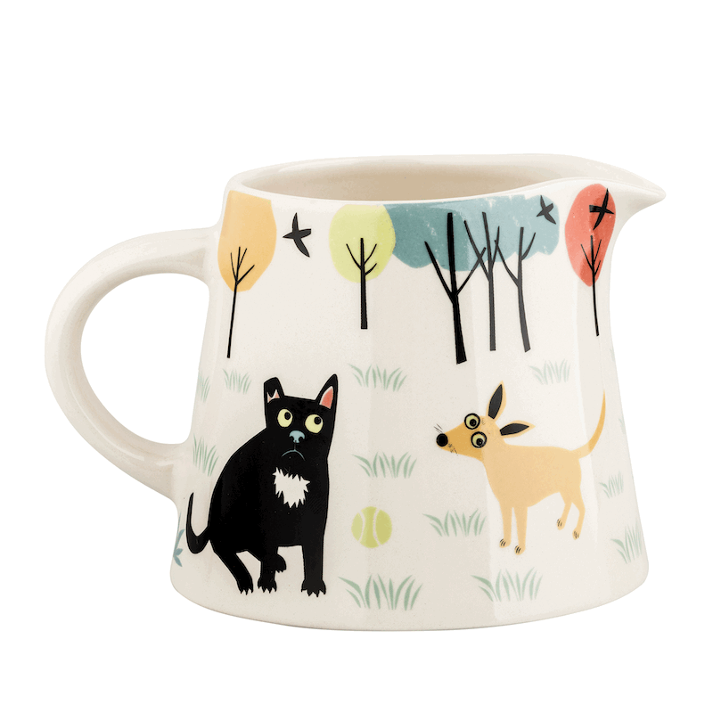 Handmade Ceramic Dog Milk Jug Set of 6 - Perfect for Pet Lovers, Farmhouse Decor & Tea Parties