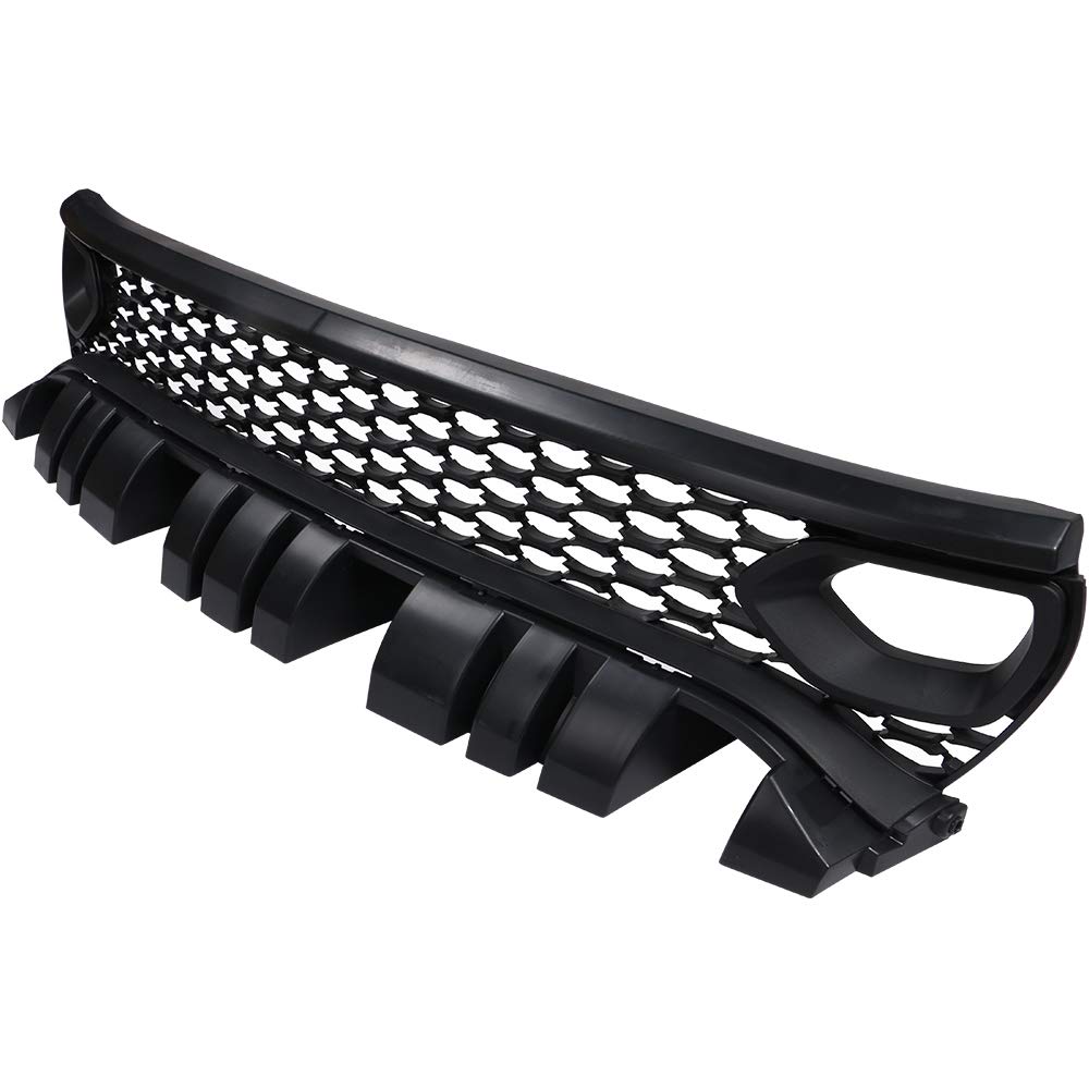 IKON MOTORSPORTS Front Upper Grille Replacement for 2015-2023 Dodge Charger SRT/Scat Pack - PP Front Bumper Grille Upper Grill Guards - Perfect for Car Upgrades & Street Racing Style