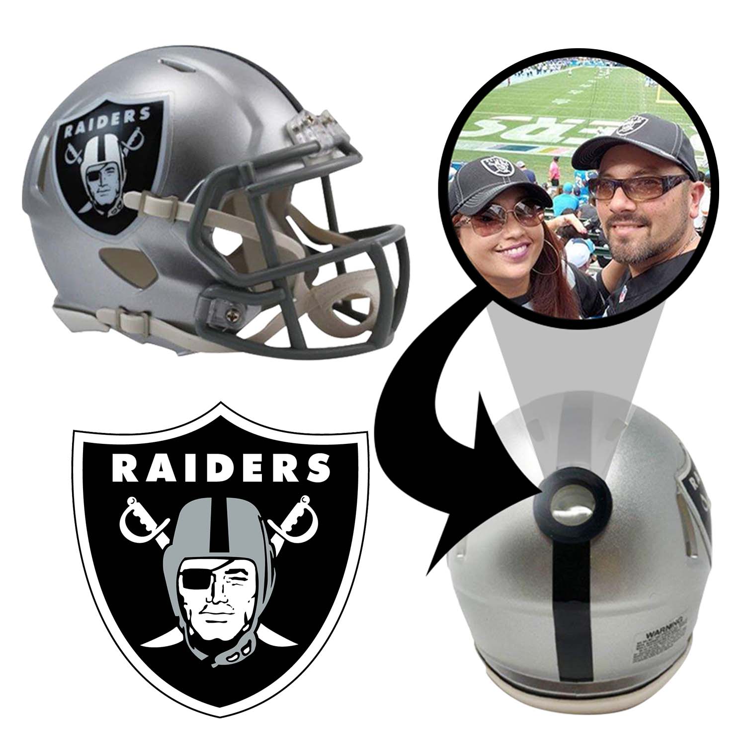 Las Vegas Raiders NFL Mini Helmet - Officially Licensed Collectible Football Helmet with Display Stand | Perfect for Home Decor, Sports Memorabilia Collection & Game Day Fan Gear