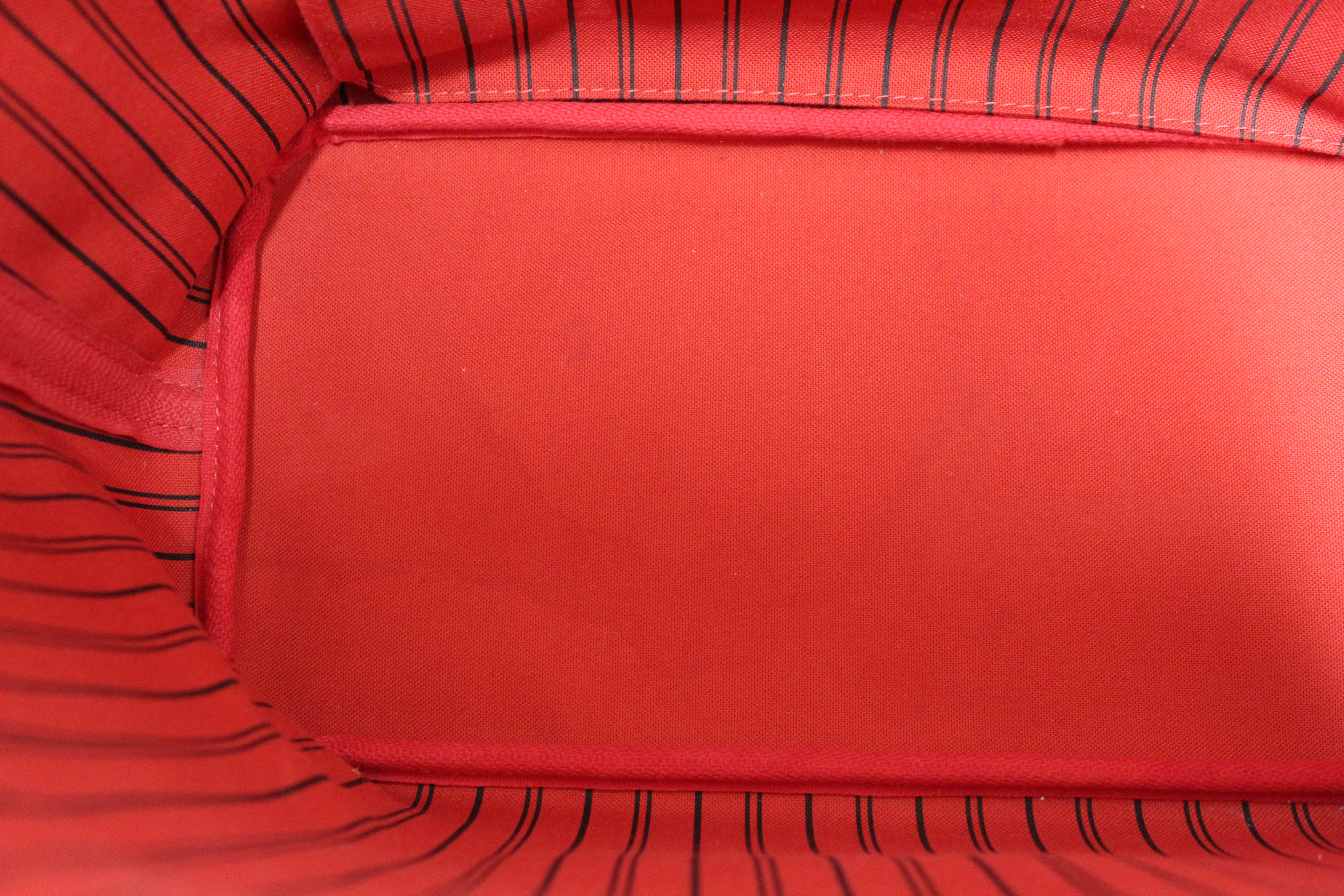 Authentic Louis Vuitton Damier Ebene Canvas Neverfull MM Tote Bag with Red Interior - Luxury Designer Shoulder Bag for Women, Perfect for Work, Travel & Everyday Use