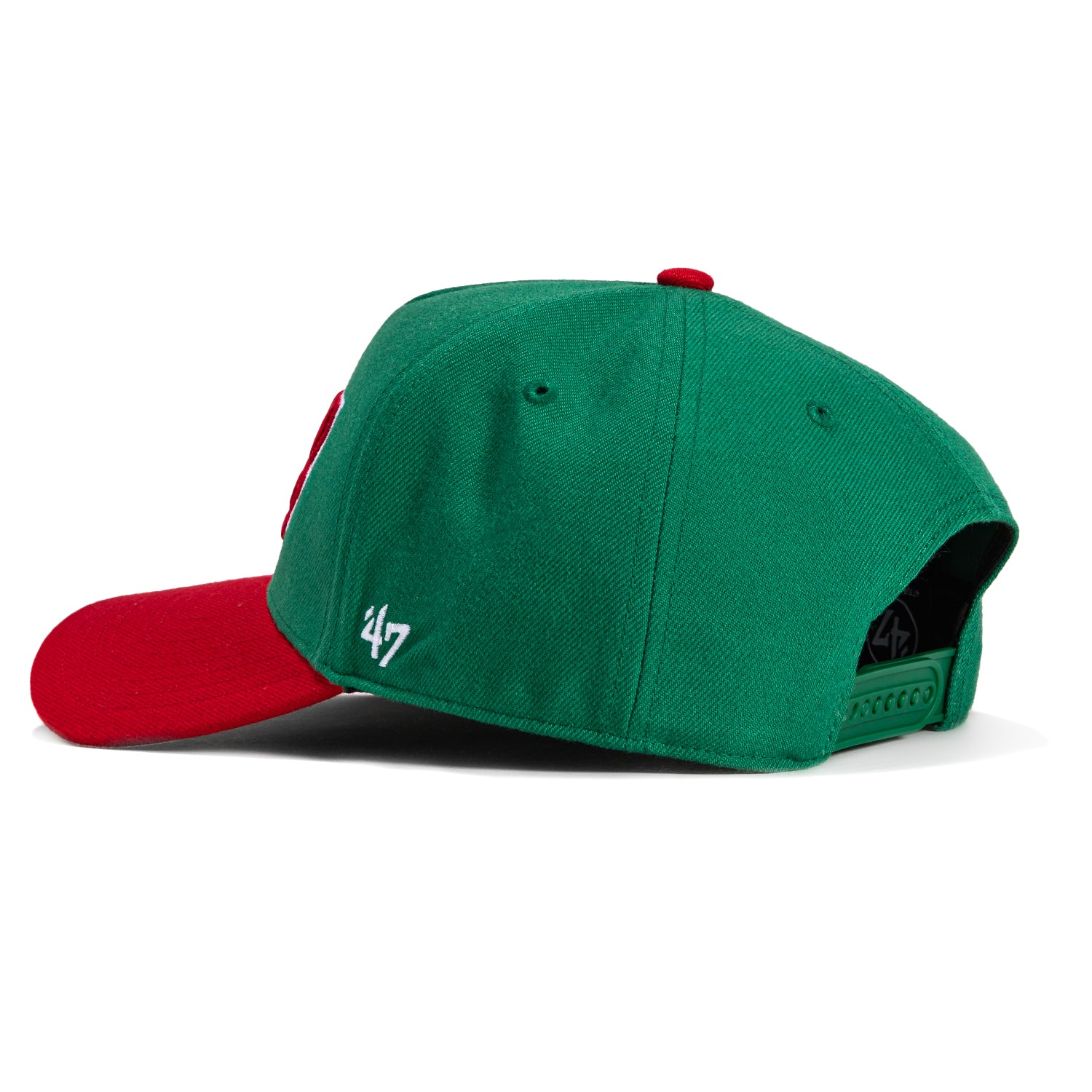 47 Brand Mexico Bird Flag Patch MVP Snapback Hat - Adjustable Baseball Cap for Men & Women - Perfect for Sports, Casual Wear & Patriotic Events (Kelly Green/Red)