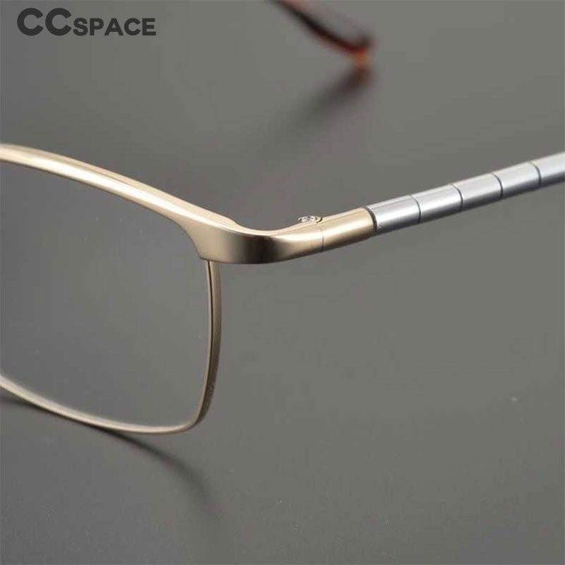 CCspace Unisex Full Rim Square Titanium Eyeglasses - Lightweight Durable Frame for Men & Women - Perfect for Reading, Work & Fashion Accessories