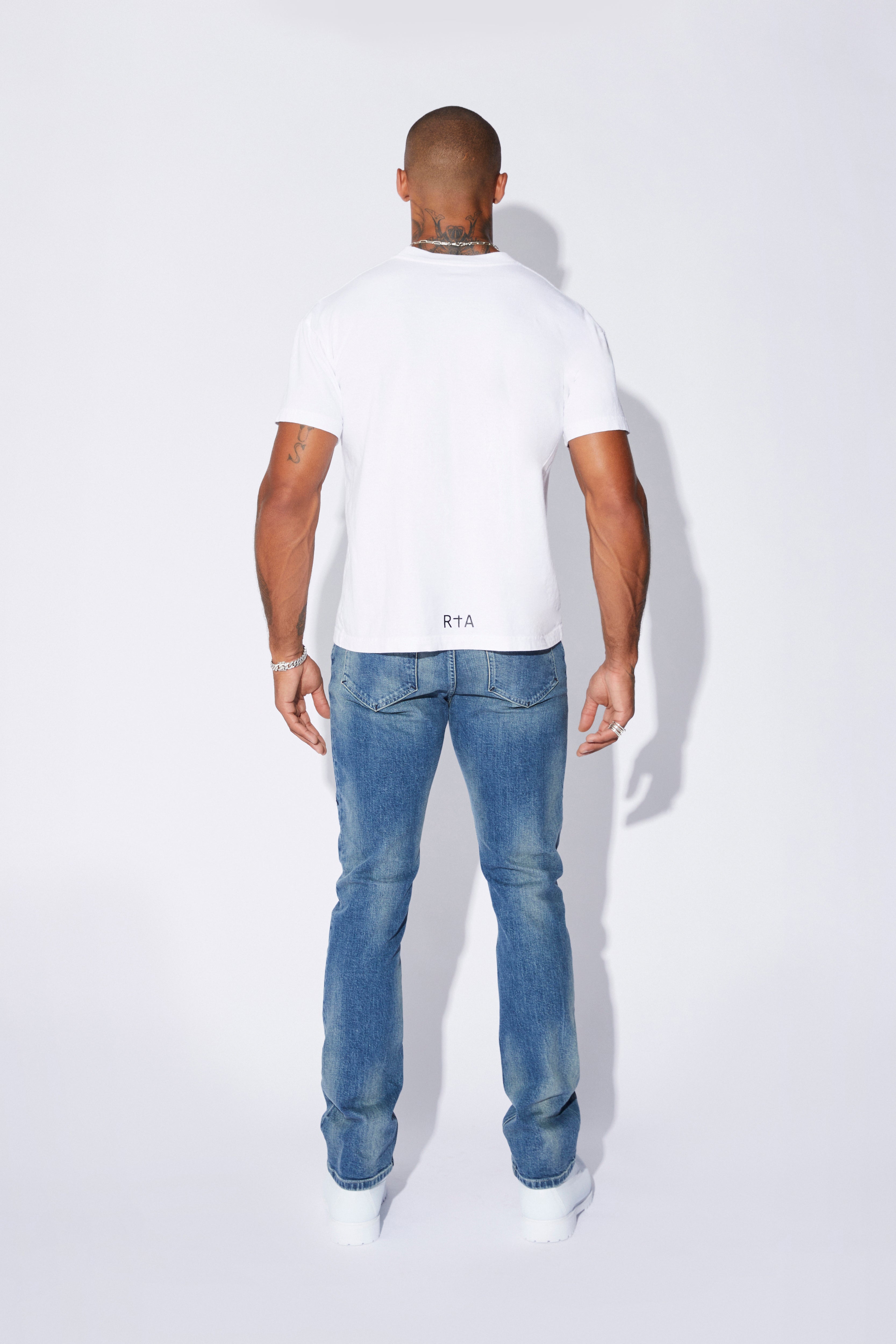 Colin Men's Short Sleeve T-Shirt with White Chest Logo - Casual Comfort Fit for Everyday Wear, Gym, and Outdoor Activities