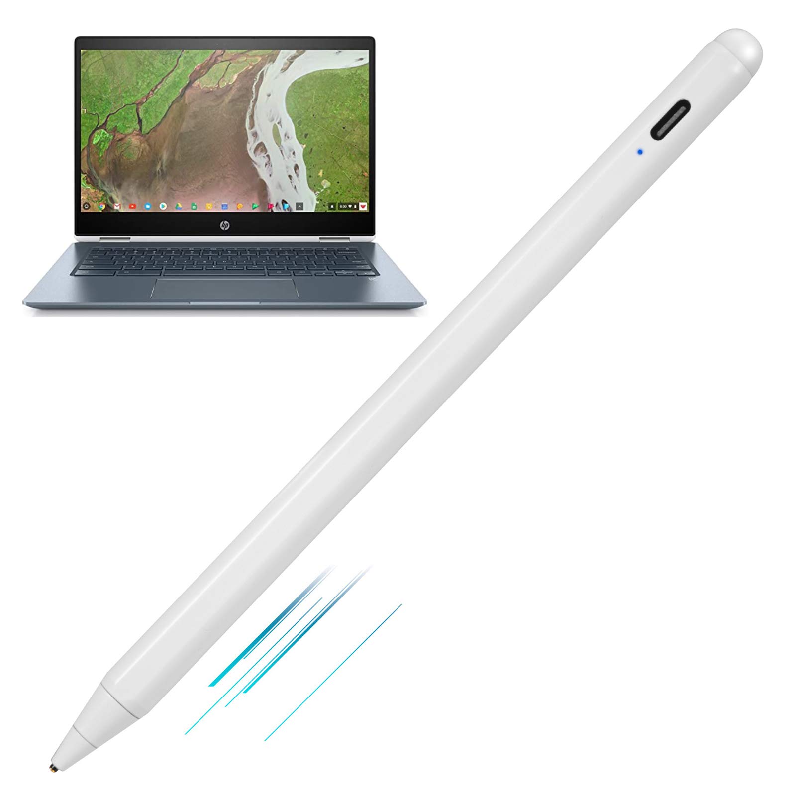 2022 HP Chromebook X360 Active Stylus Pen - Ultra Fine Tip, Rechargeable, Touch-Control for Drawing & Writing, White - Perfect for Students, Professionals, and Digital Artists