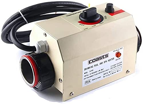 Upgraded 3KW High Efficiency Electric Water Heater Thermostat 220V-240V for Swimming Pools & Above Ground Pools - Smart Temperature Control for Home, Spa & Outdoor Use