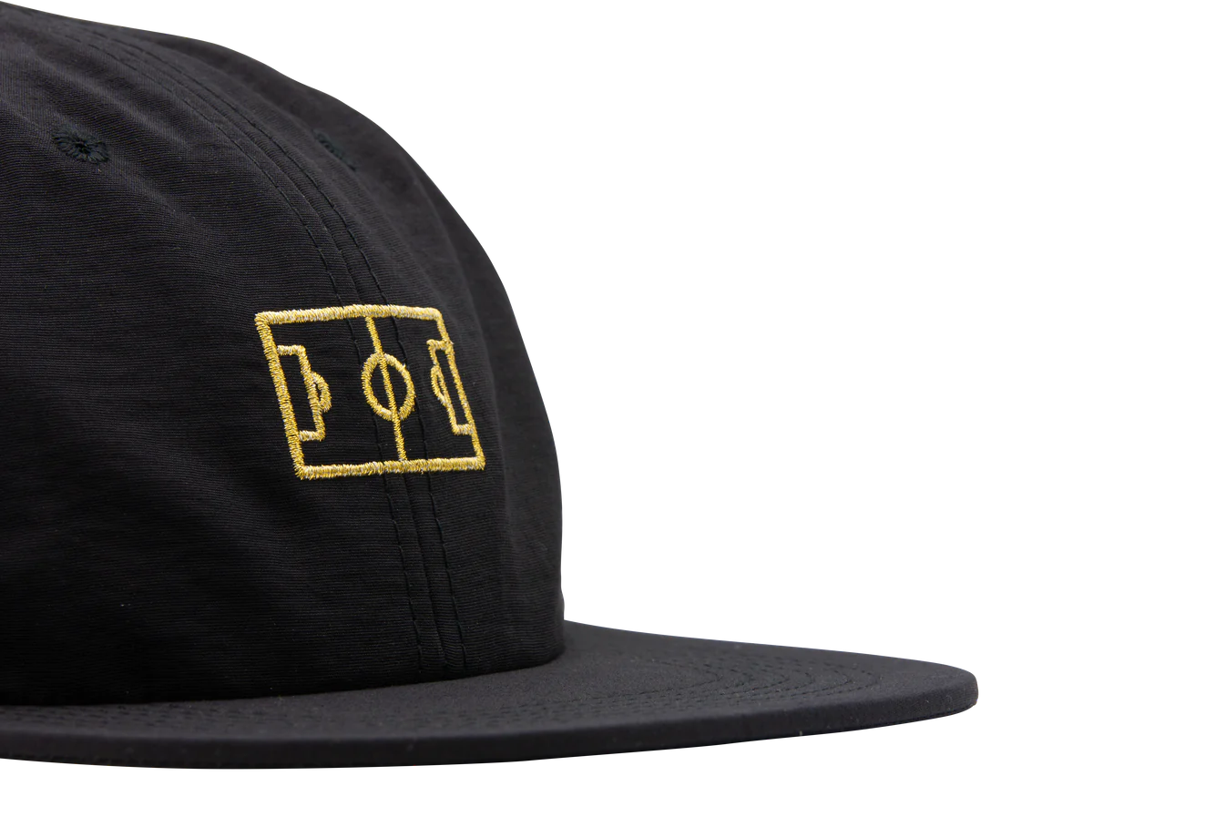 Goiaba E.C. 6-Panel Nylon Baseball Cap - Black & Gold - Adjustable Snapback Hat for Men & Women - Perfect for Outdoor Sports, Hiking, and Casual Wear