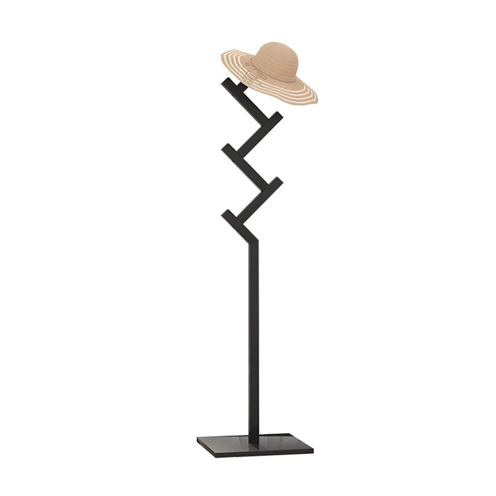 Solid Wood Coat Rack Stand - Heavy Duty Floor Standing Clothes Hanger with Drying Rack - Black Wooden Coat Hanger for Bedroom, Entryway & Home Storage - Perfect for Organizing Jackets, Hats & Accessories