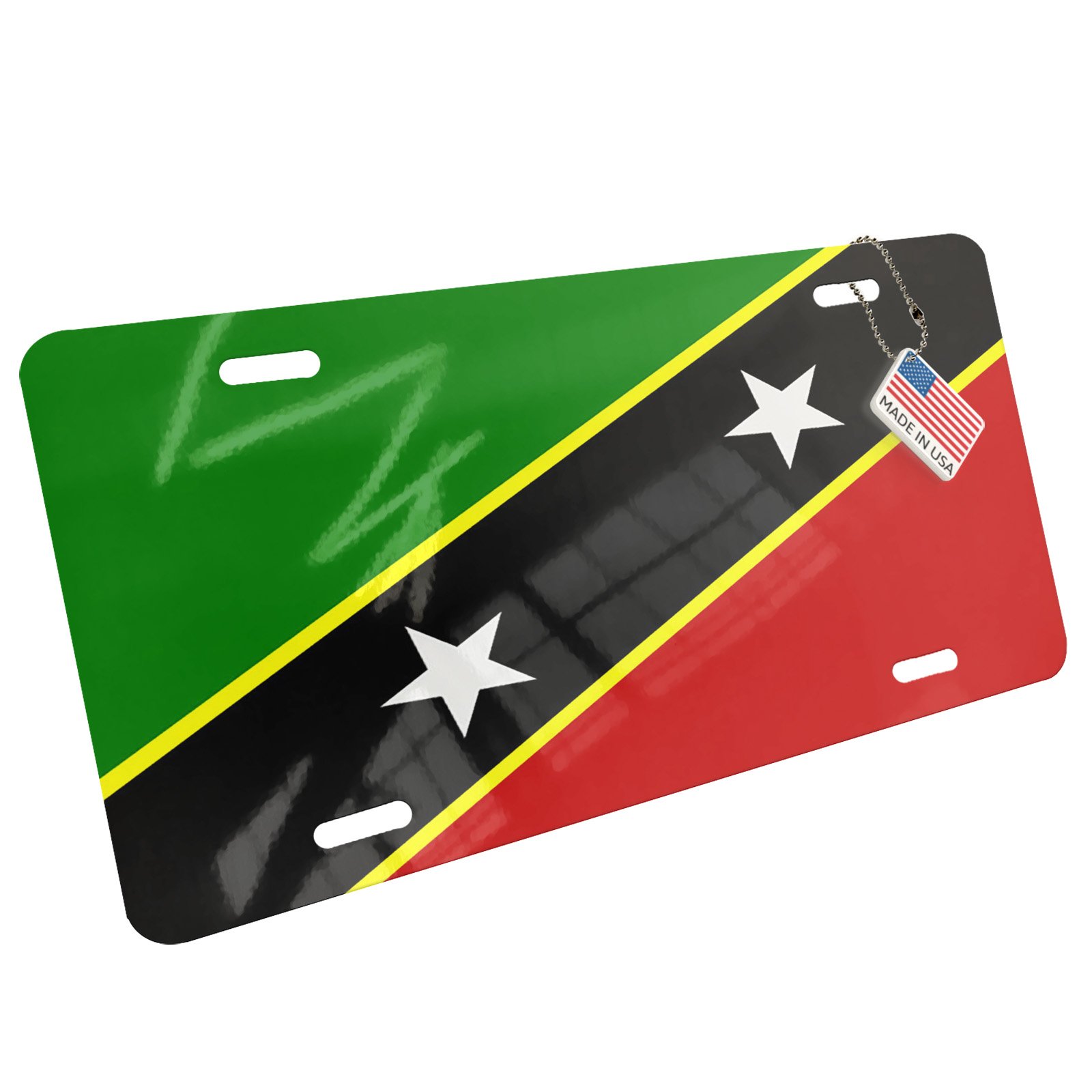 St. Kitts and Nevis Flag Metal License Plate - Durable Car Tag for Vehicles, Motorcycles & Decor | Perfect for Travel Enthusiasts & Caribbean Pride