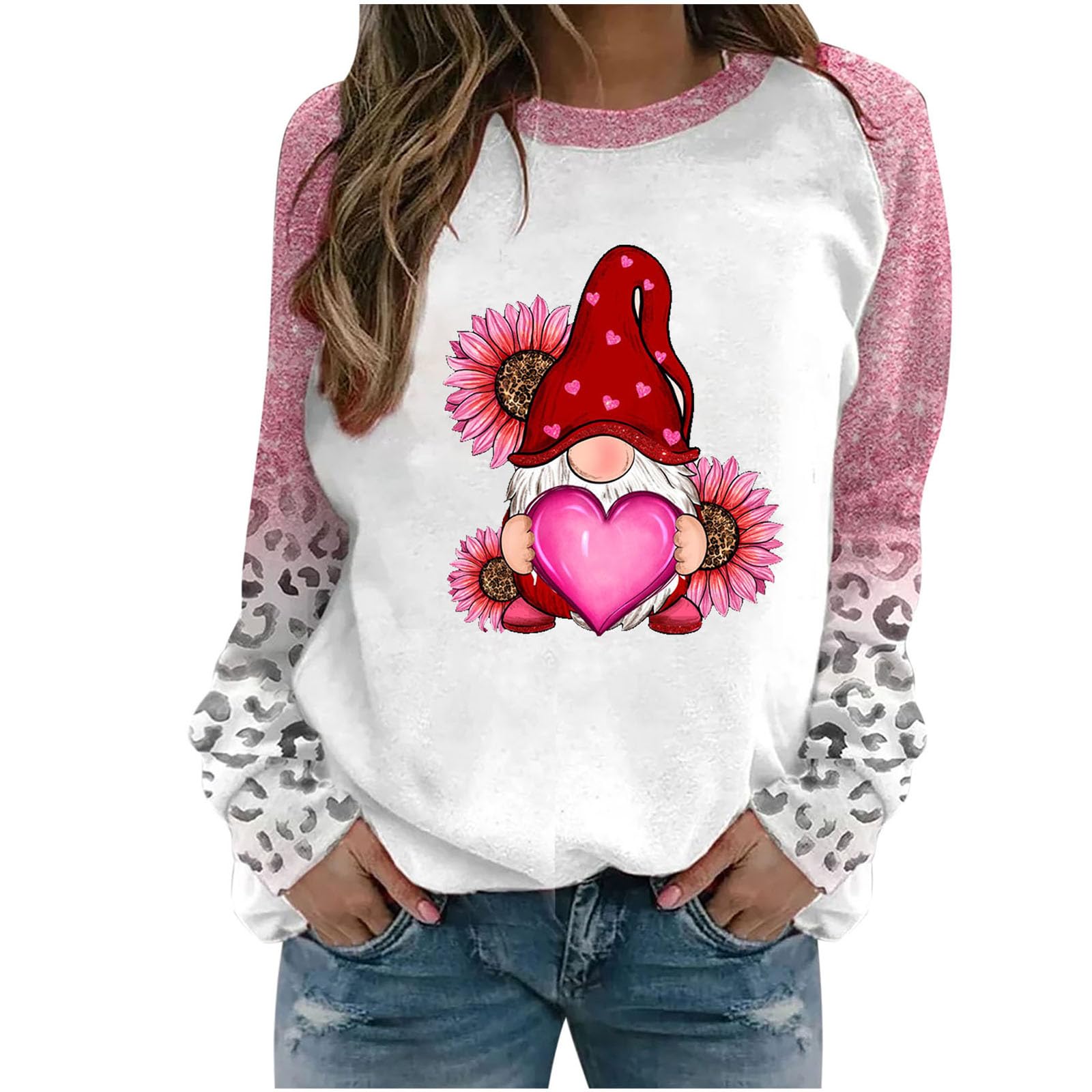 SHOPESSA Women's Valentine's Day Shirt - 2024 Spring Fashion Top for Valentine's Gifts, Classroom Cards & Bulk Gift Bags | Perfect for Valentine's Parties, Date Nights & Spring Outfits