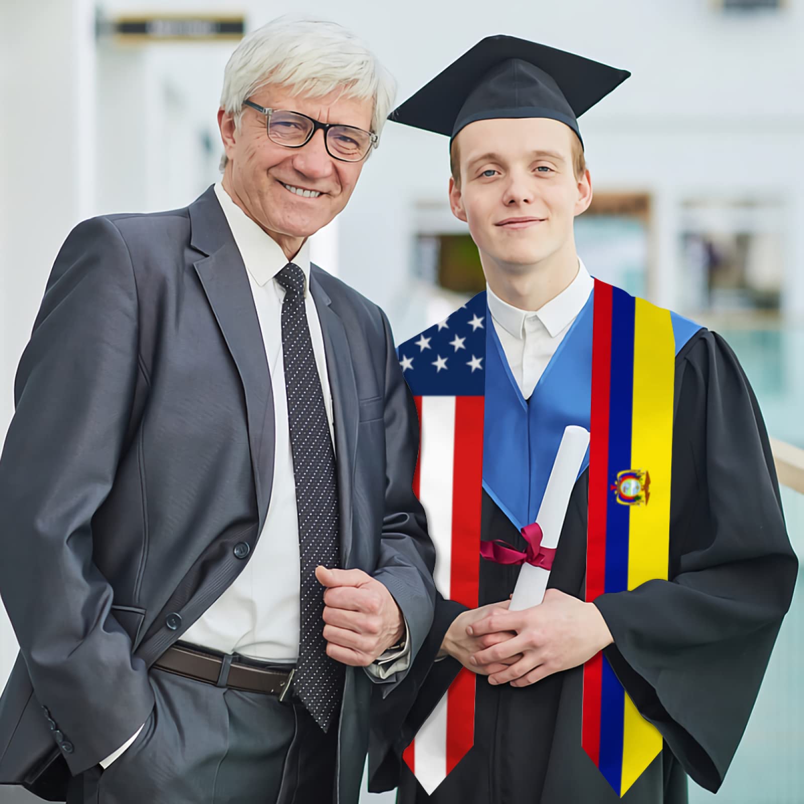 Graduation Stoles for Study Abroad International Students - 72 Inch Long Sash & Shawl - Perfect for Graduation Ceremonies, Academic Events & Cultural Celebrations