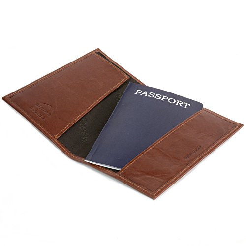 Alpine Swiss RFID Blocking Leather Passport Holder - Travel Wallet for ID Protection & Credit Card Security - Perfect for International Travel & Business Trips (Brown)