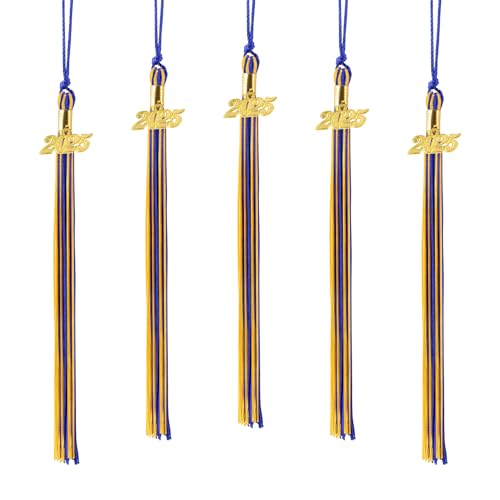 5pcs- 2025 Tassel Blue and Gold