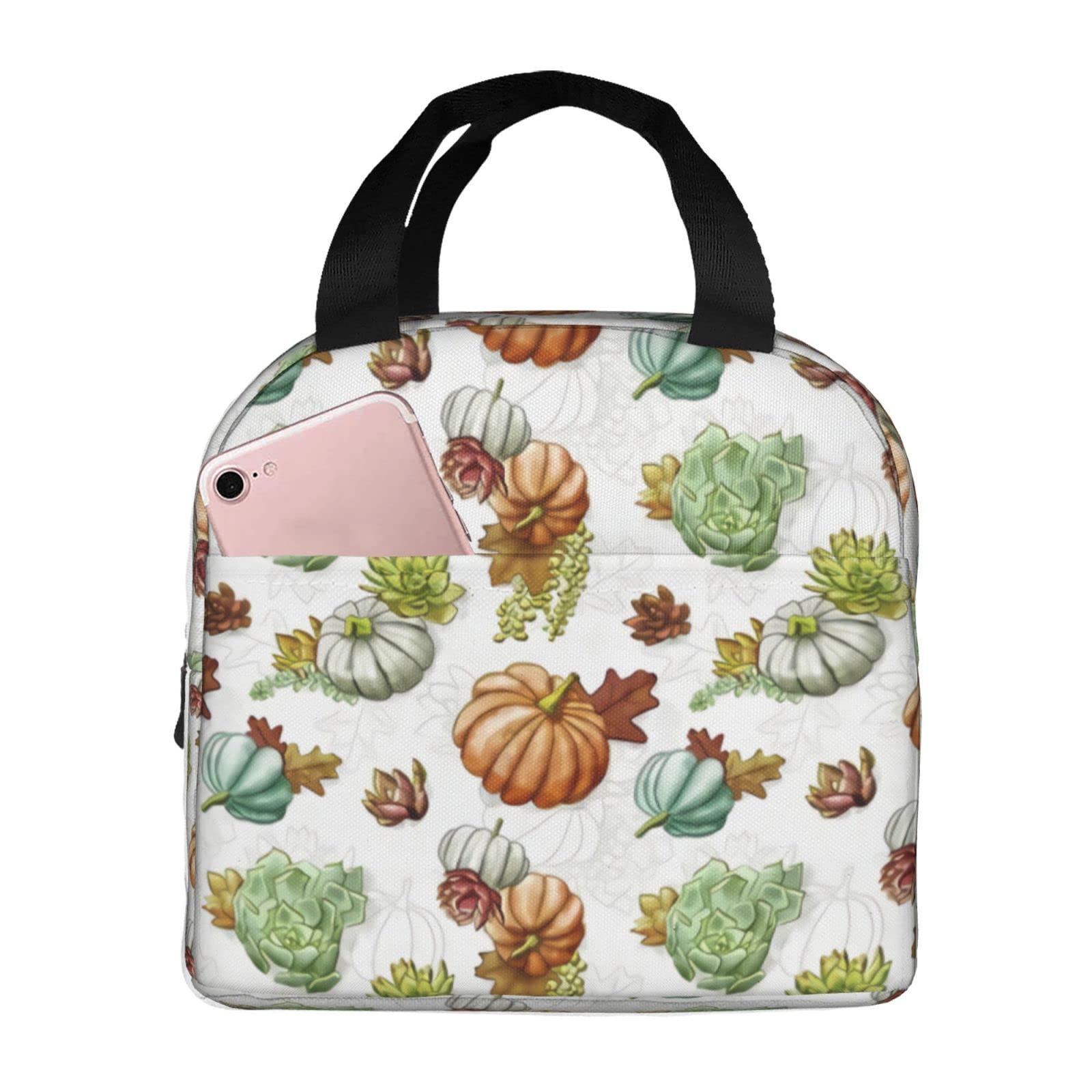 Insulated Lunch Bag for Women & Girls - Thermal Cooler Tote for Work, School, Picnic | Cute Fall-Themed Lunch Box for Autumn Travel, Camping & Outdoor Activities