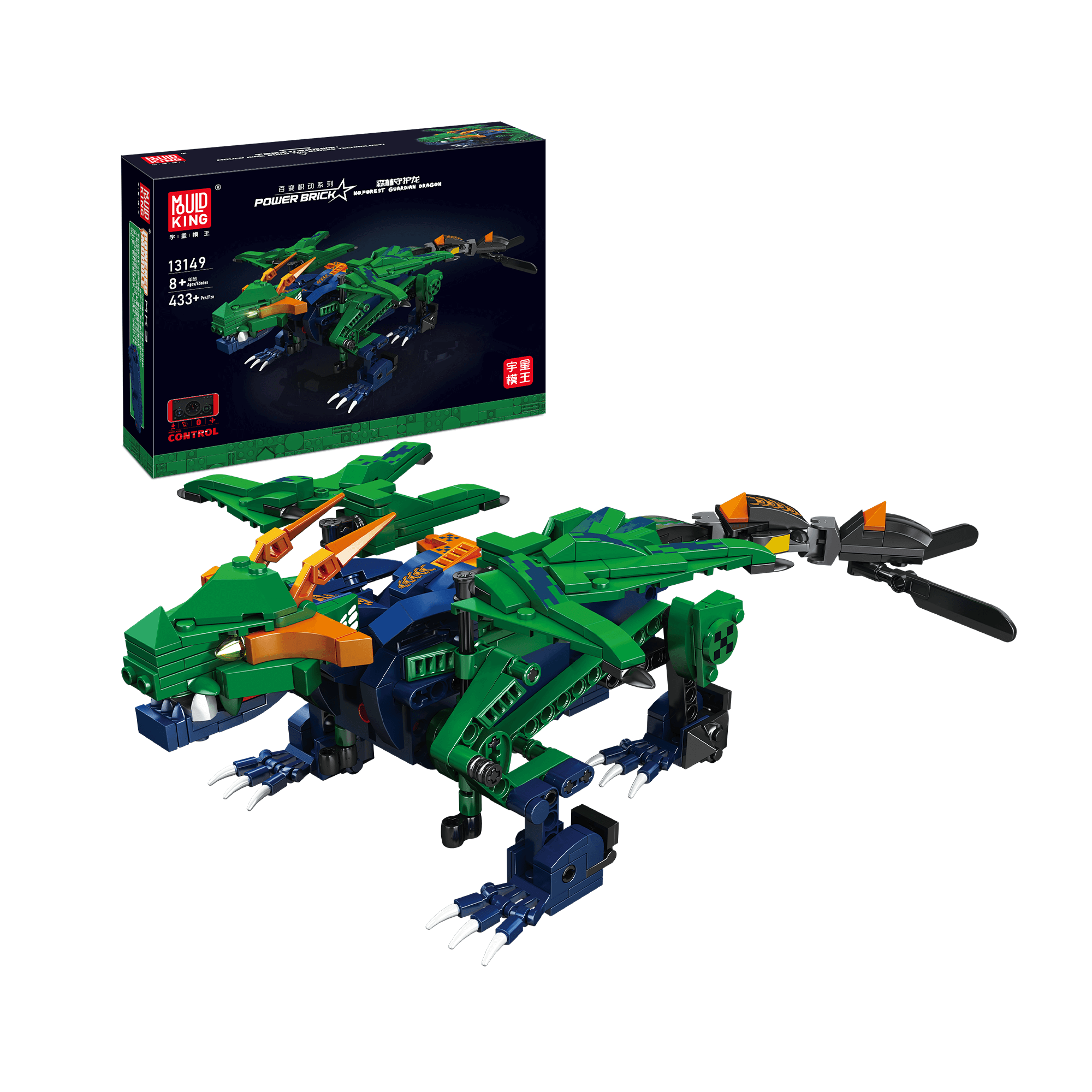 MOULD KING 13149 Remote Control Forest Guardian Dragon STEM Building Toy Set - 433 PCS Educational Construction Blocks for Kids, Teens & Adults | Creative Play, Birthday Gift & Home Decoration