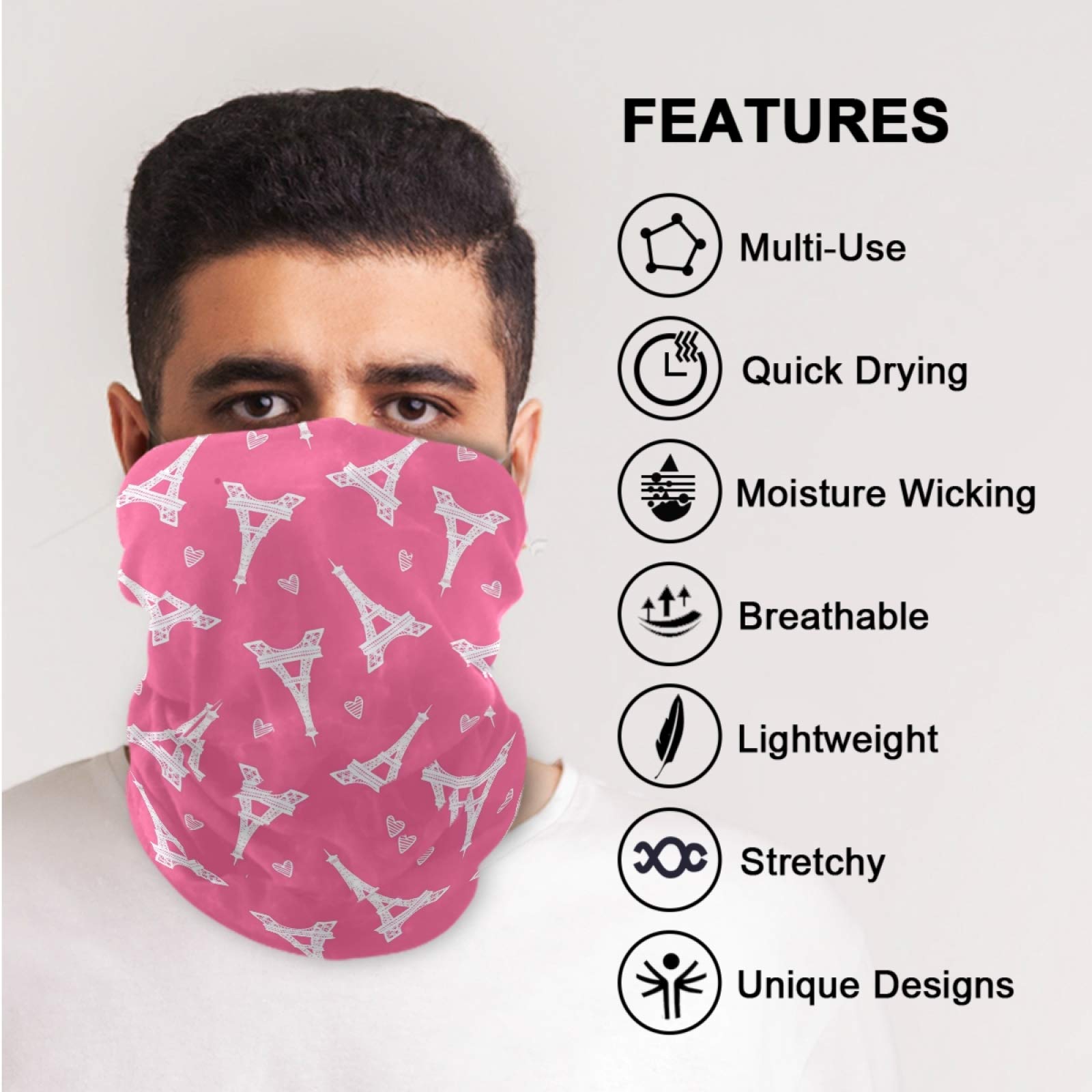 Visesunny Multifunctional Balaclava - Windproof Sun Protection Face Mask for Skiing, Cycling, Running & Outdoor Sports - UV Protection Neck Gaiter & Headband for Men & Women