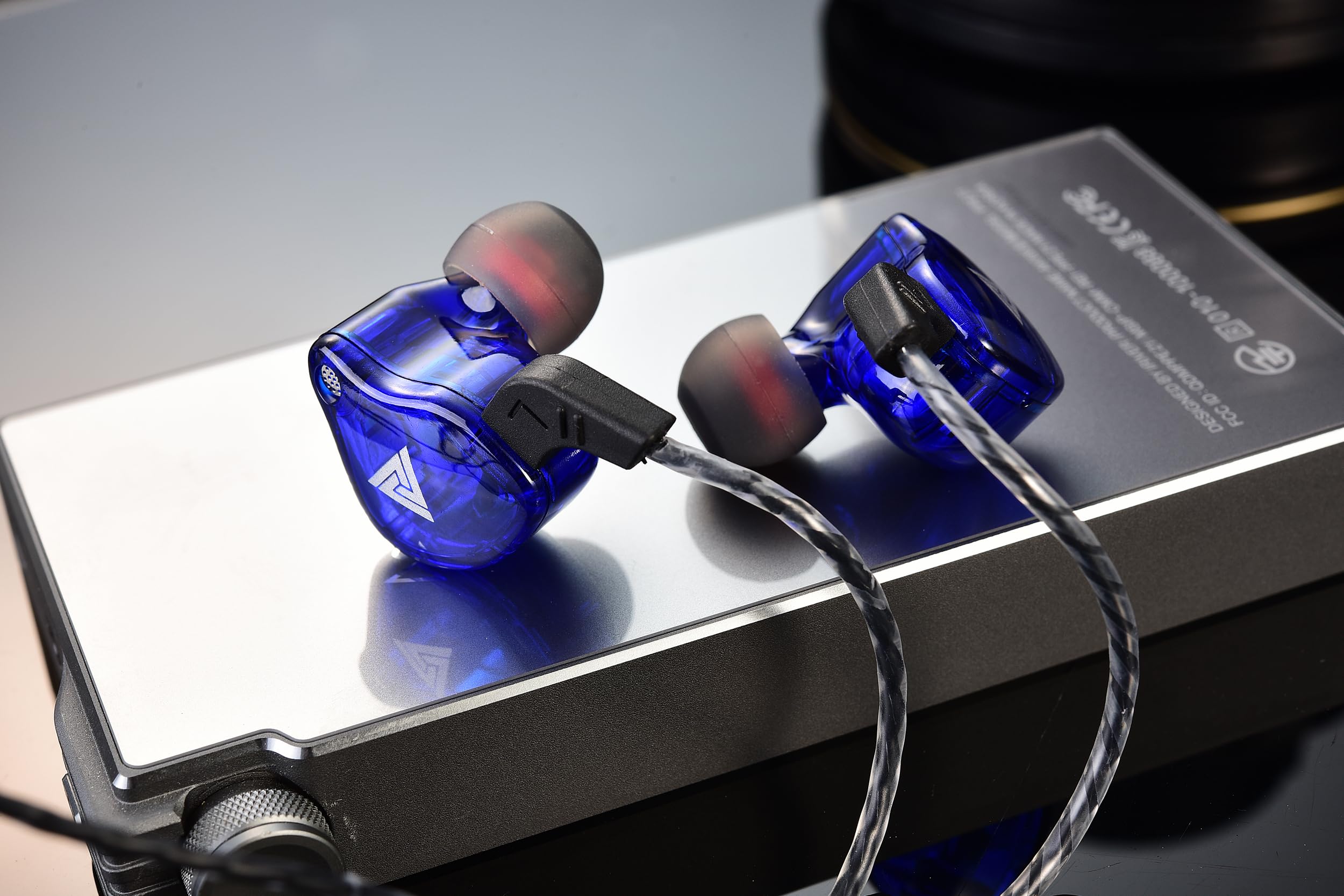 High-Fidelity Wired In-Ear Headphones with Microphone - IEM Earbuds, 3.5mm Jack, Deep Bass, Noise Isolation (Crystal Blue) - Perfect for Gaming, Music, Podcasts & Office Calls