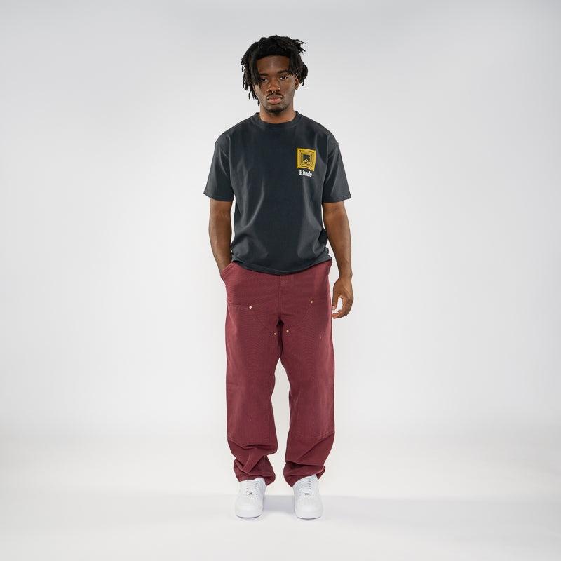 Rhude Chevron Logo Vintage Black T-Shirt - Stylish Graphic Tee for Men | Perfect for Casual Wear, Street Style & Everyday Outfits