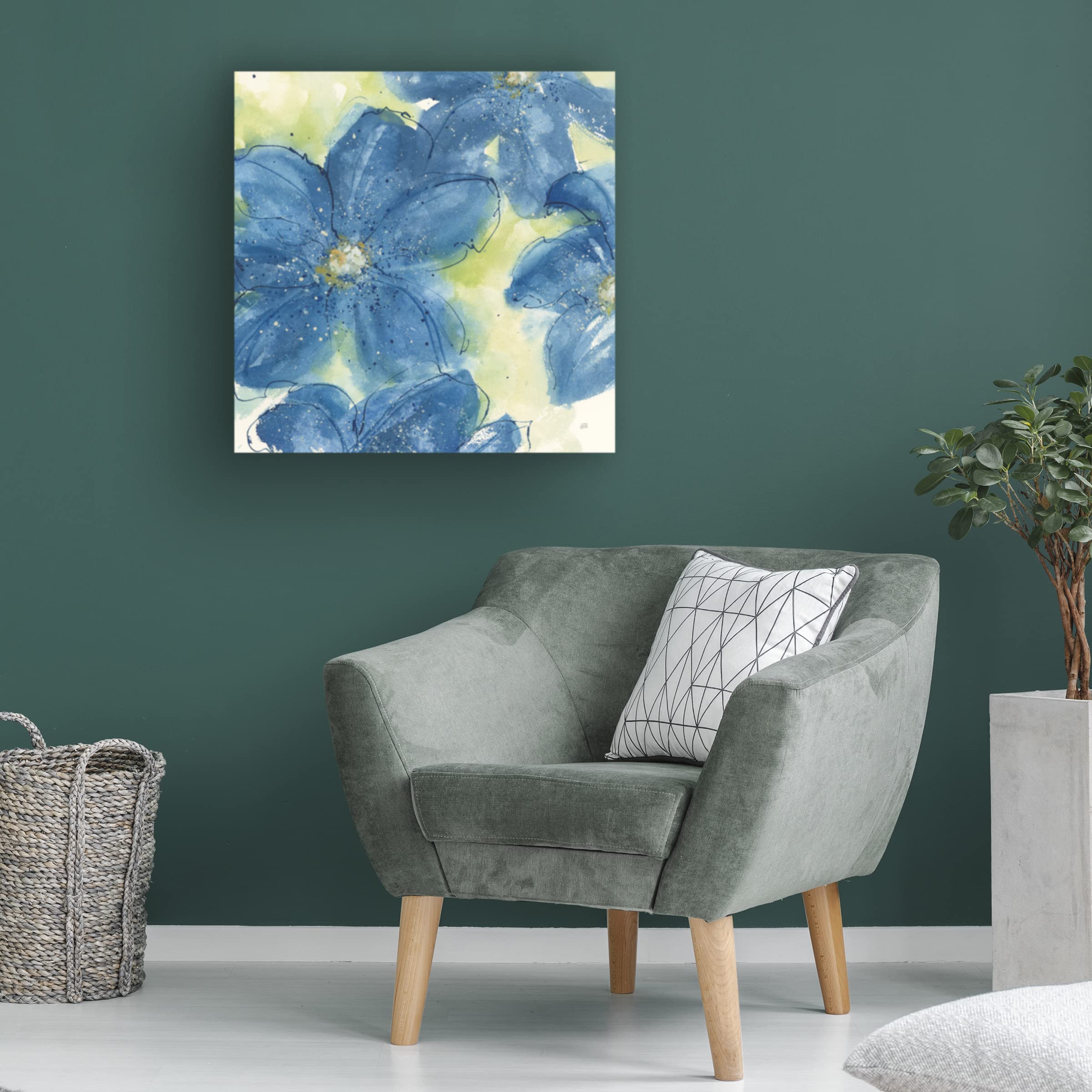 Chris Paschke 'Starlight Clematis II' Floral Canvas Wall Art - Handmade Home Decor for Living Room, Bedroom & Office - Trademark Fine Art Collection