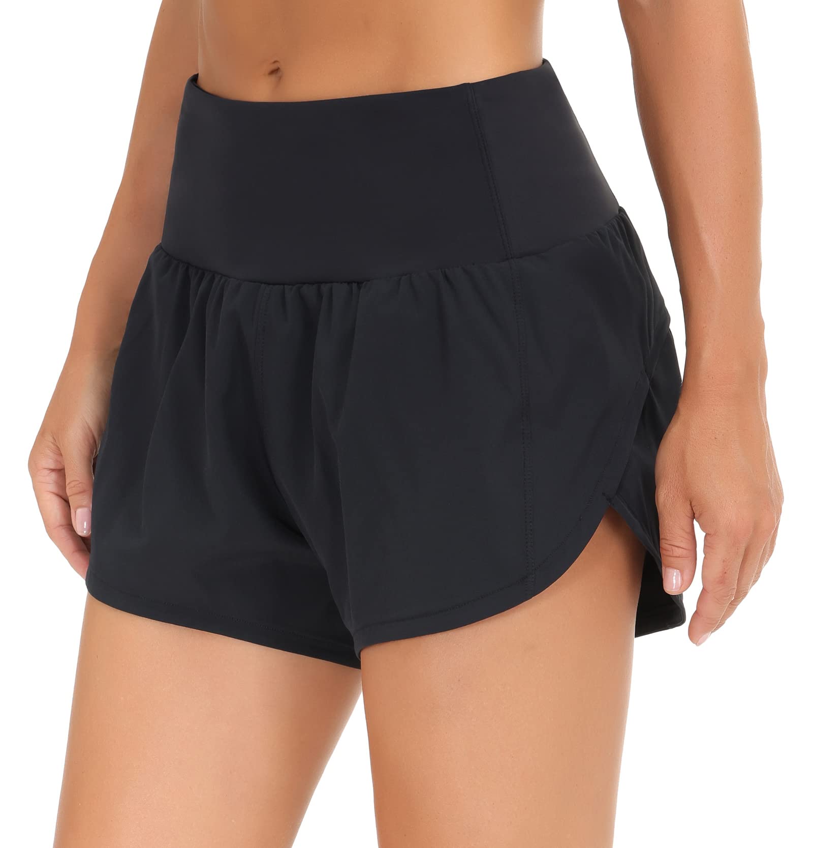 Dragon Fit Women's Quick-Dry Running Shorts - Athletic Workout Shorts with Mesh Liner & Zipper Pockets for Gym, Yoga, Hiking & Outdoor Sports