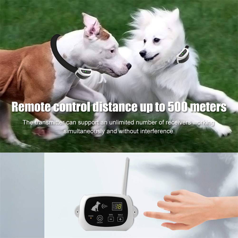 Wireless Dog Fence System - Electric Pet Containment with Waterproof Rechargeable Training Collar for Small Medium Large Dogs | Safe Outdoor Yard Fence Solution for Dogs & Pets | Perfect for Backyard, Garden & Rural Areas