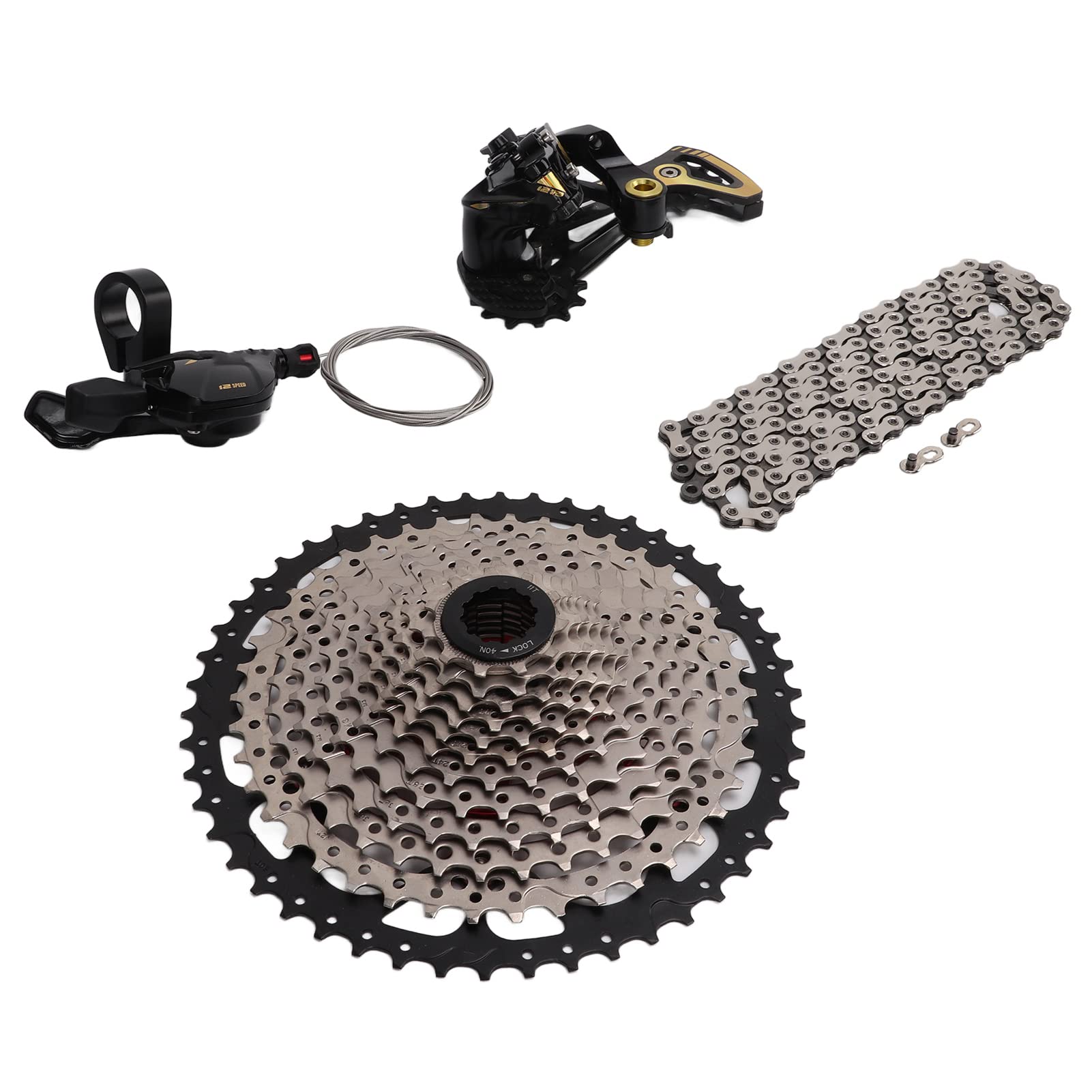 Premium Mountain Bike Groupset - Quick Response Sensitive Shifter Lever, Rear Derailleur, Cassette & Chain Kit | Perfect for Trail Riding, Off-Road Adventures & Mountain Biking