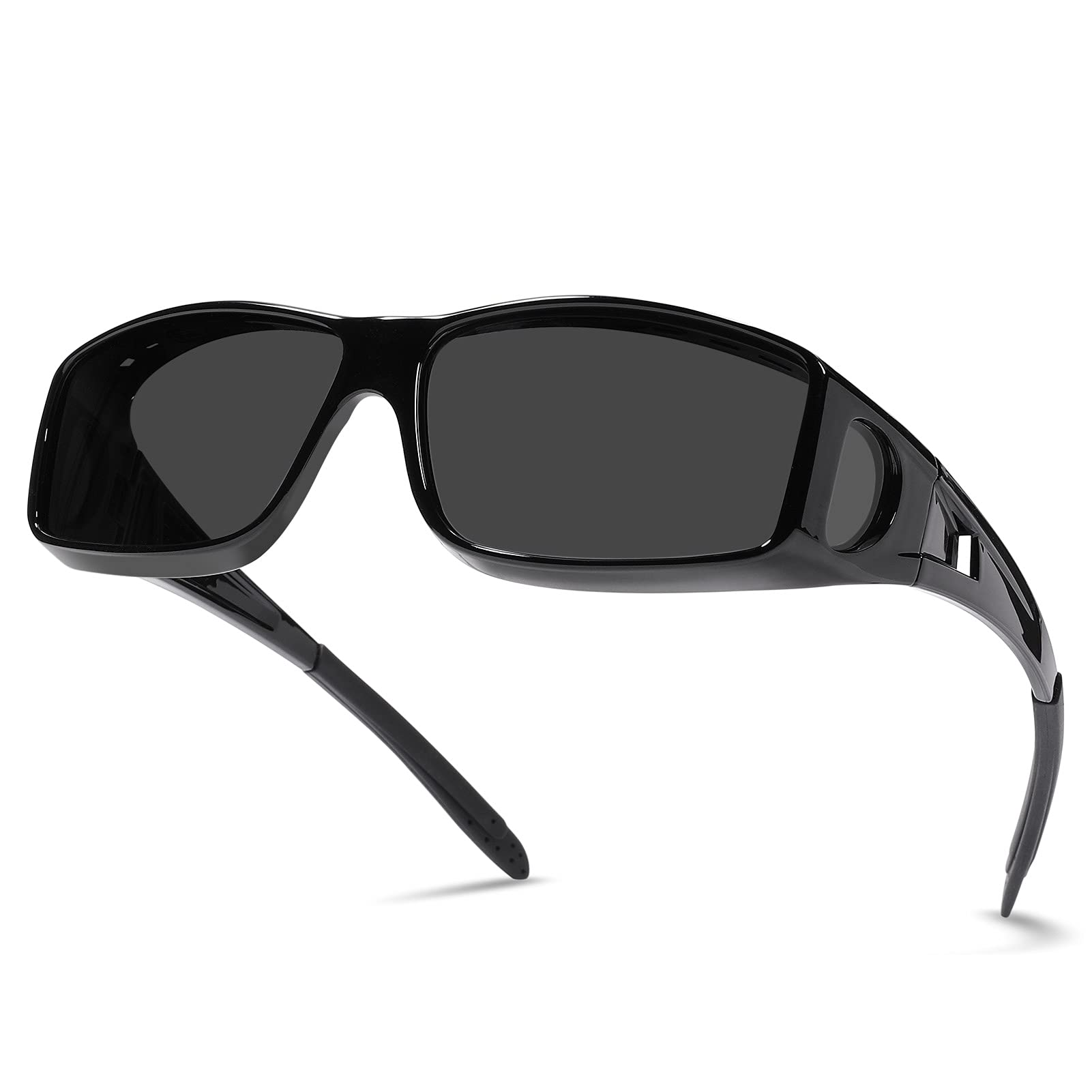 NULOOQ Polarized Sunglasses for Over Prescription Glasses - UV Protection Wrap Around Fit for Men & Women | Perfect for Driving, Outdoor Sports & Daily Wear