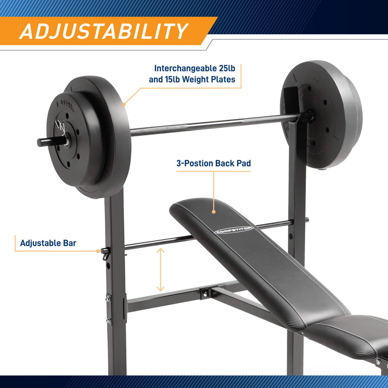 Adjustable Weight Bench with 80 lb. Dumbbell Set - Home Gym Equipment for Full Body Workout | Strength Training & Fitness Exercises for Men & Women