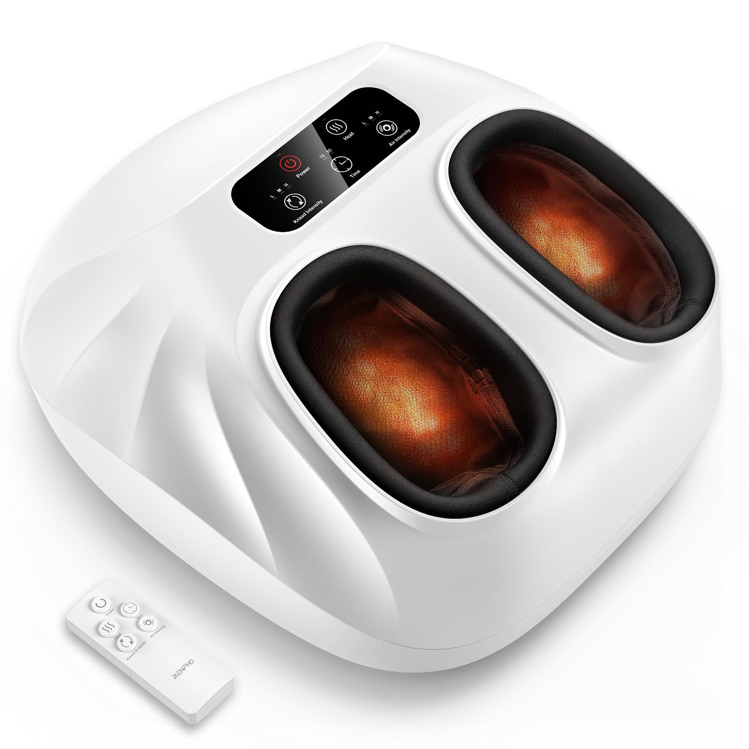 RENPHO Shiatsu Foot Massager Machine for Neuropathy & Plantar Fasciitis Relief - Deep Kneading Foot Massage with Wireless Control, FSA/HSA Eligible - Perfect Gift for Men & Women (Fits Up to Size 14) - Ideal for Home Relaxation, Office Stress Relief & Post-Workout Recovery