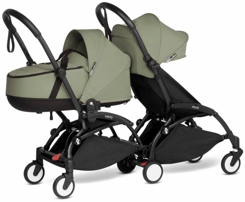 Stokke YOYO 3 Double Stroller for Twins - 6+ Months Front Seat with Bassinet Back - Lightweight Compact Travel Stroller for City Walks & Airplane Travel