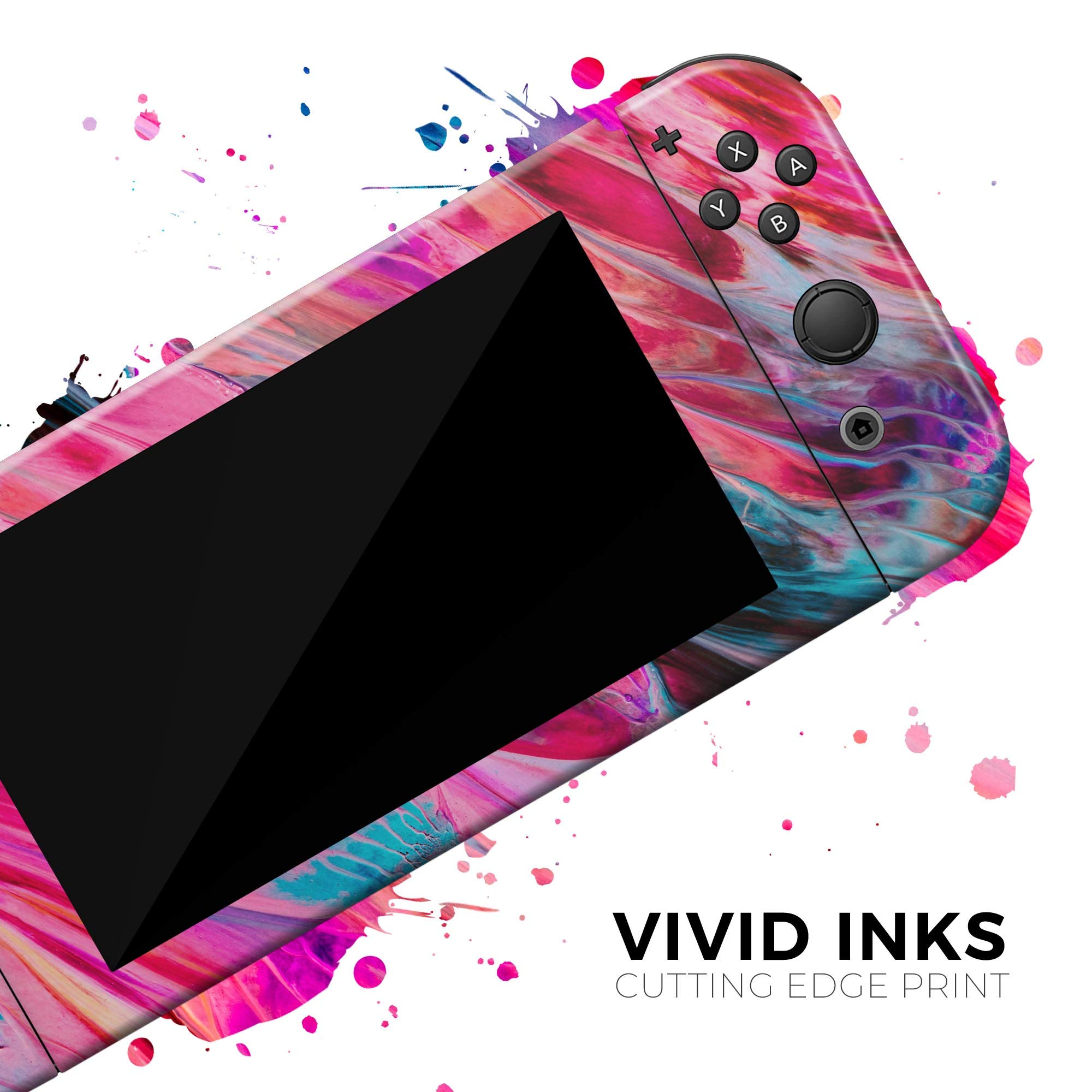 Design Skinz - Nintendo Pro Controller Skin Decal - Scratch-Resistant Removable Vinyl Cover with Liquid Abstract Paint Design (V67) - Perfect for Gaming Protection & Customization