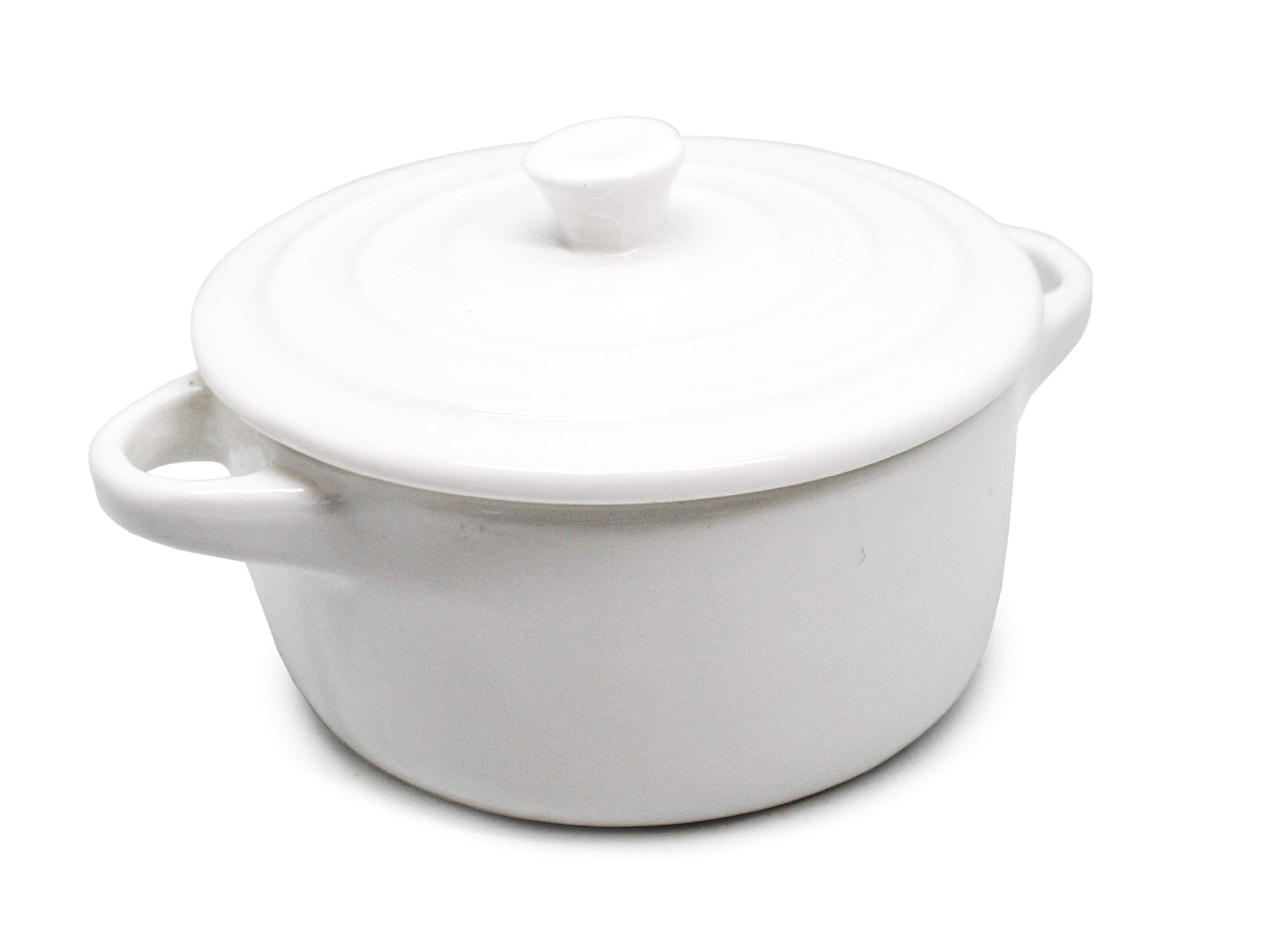 FIH 375 Porcelain Snack Cocotte - Small Porcelain Ramekin for Appetizers, Desserts & Dips | Perfect for Entertaining, Baking & Serving Individual Portions