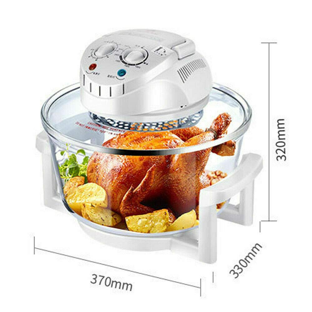 LOYALHEARTDY 12L Glass Air Fryer Oven - Turbo Convection Countertop Cooker, Healthy Oil-Free Electric Steamer for French Fries, Chips & More | Perfect for Small Kitchens, Dorms & Healthy Cooking