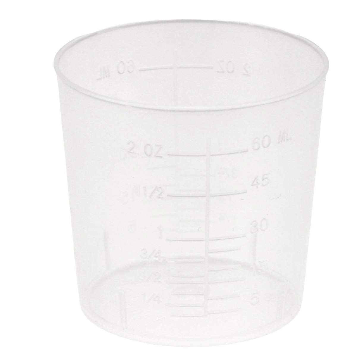 NUOBESTY 60ml Plastic Measuring Cups Set of 40 - Shatterproof Graduated Mixing Cups with Clear Measurement Markings for Cooking, Baking, Lab Experiments & Science Projects - Perfect for Home, School & Professional Use