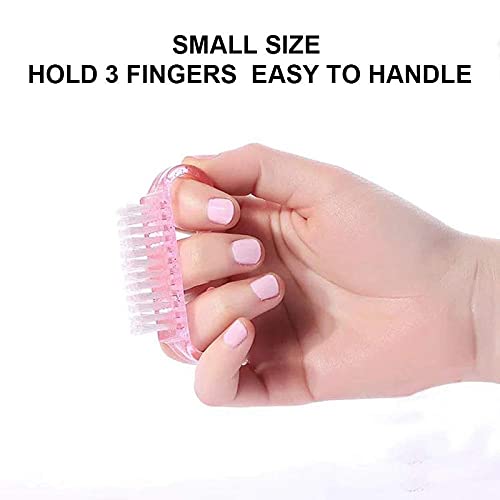 Belicia 6PCS Handle Nail Brush Set - Ergonomic Grip Nail Cleaning Brushes for Toes & Fingernails - Durable Nail Scrub Brushes for Salon, Home Pedicure & Manicure Care - Perfect for Nail Art, Hygiene & Deep Cleaning